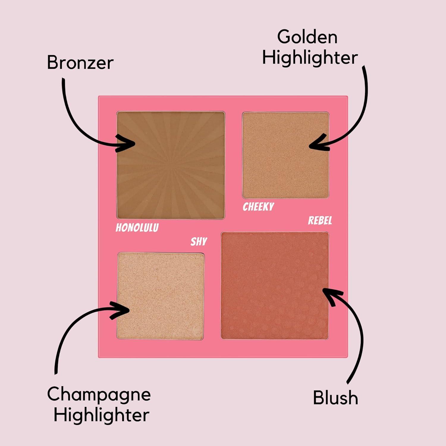 W7 Sculpt Power Face Palette 4in1 Blush Bronze & Highlight Palette