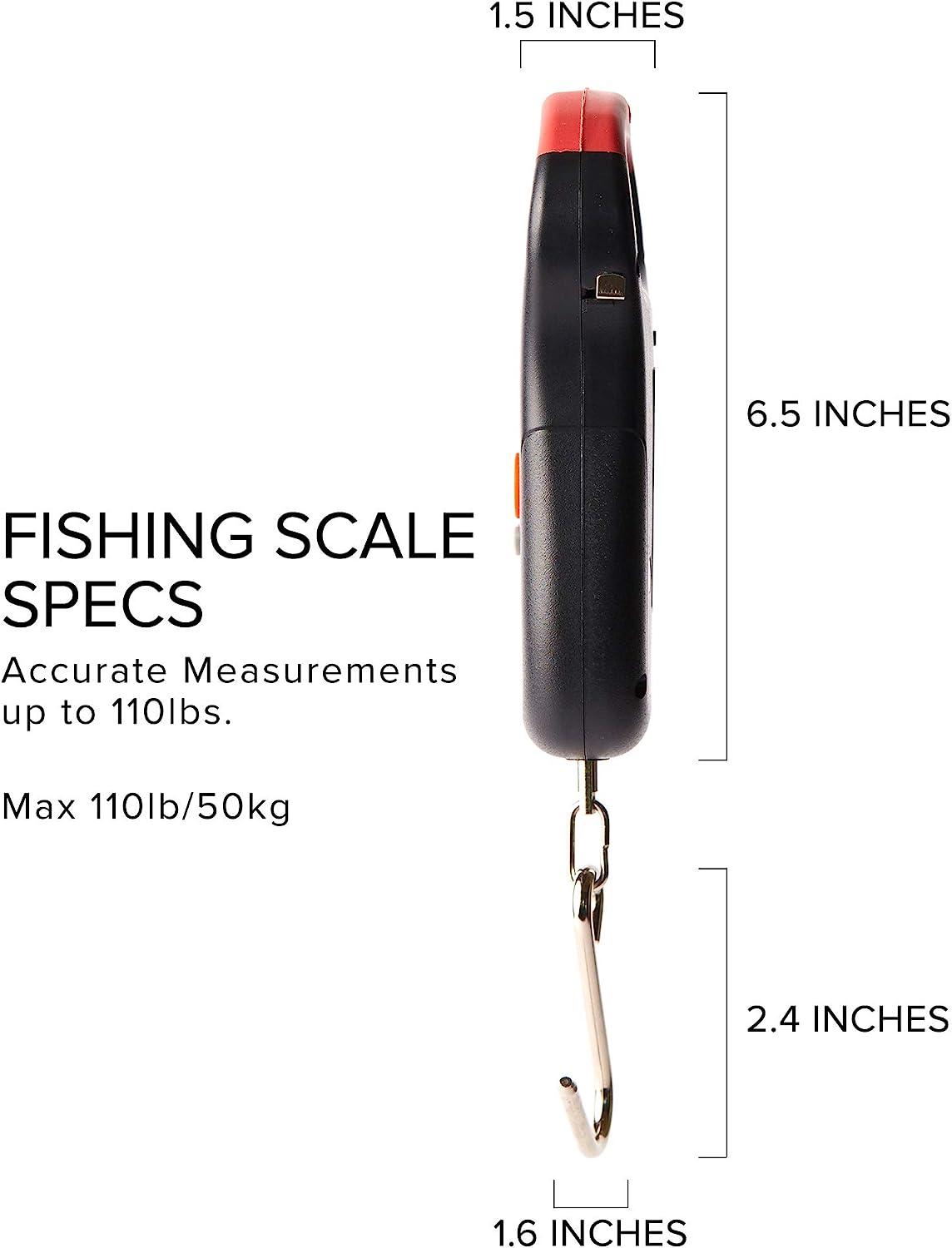 Kraken Bass Fishing Scale - Essential Fishing Gear Accessories Backpack  Portable, Electronic Digital Weight Display with Measuring Tape  (110lbs/50Kg) Weigh Scale