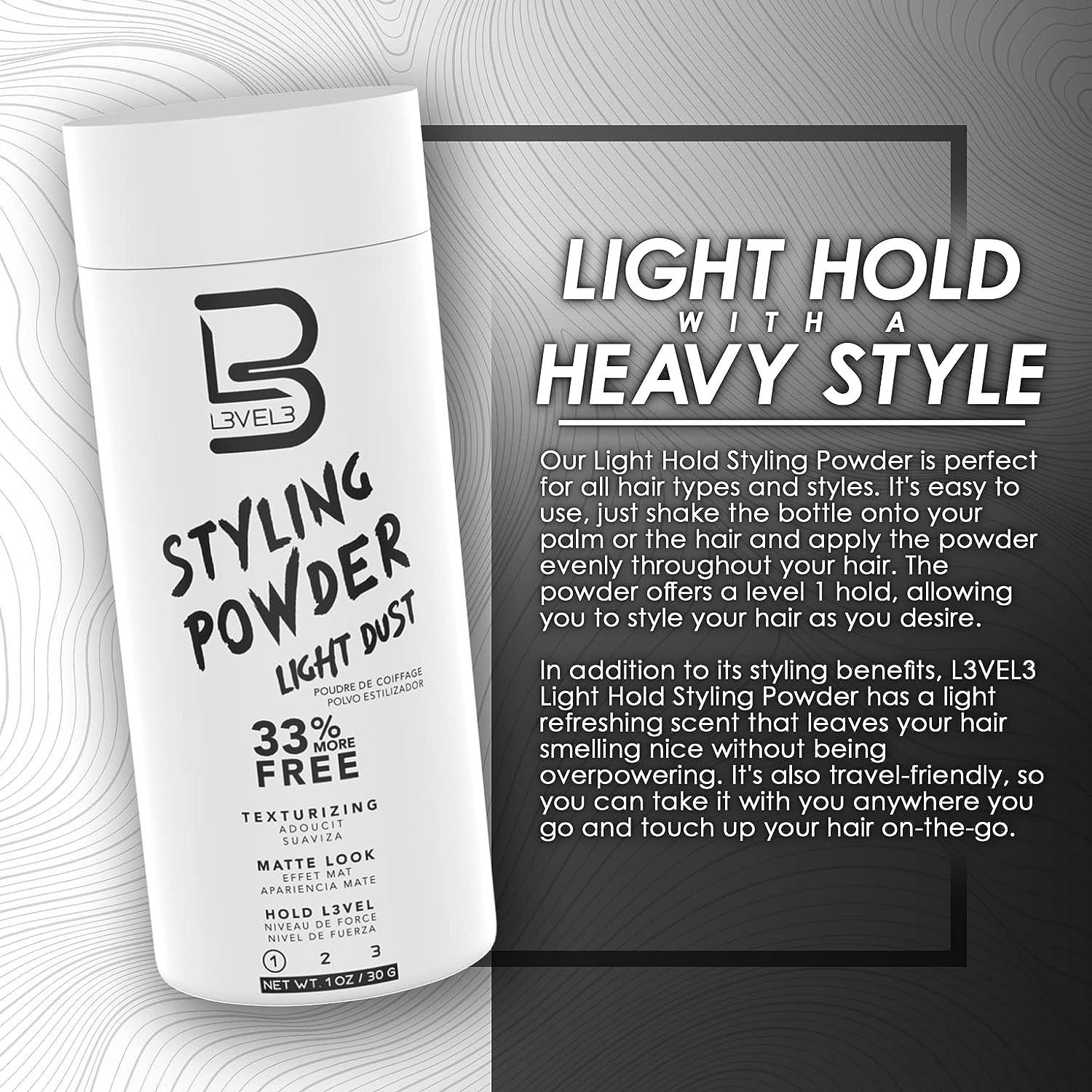  L3 Level 3 Styling Powder - Natural Look Mens Powder - Easy to  Apply with No Oil or Greasy Residue (Small - 30 Grams) : Beauty & Personal  Care