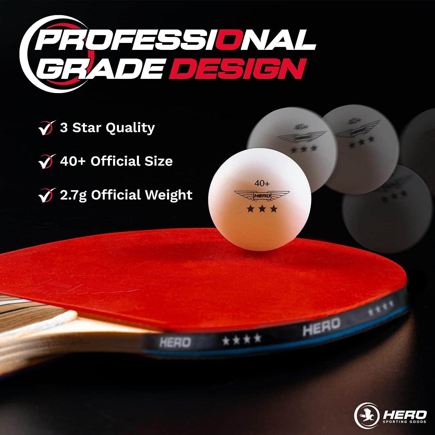 Ping Pong Balls - Premium 3-Star Table Tennis Balls - Pack of 12 Table Tennis Balls White and Orange - High Performance 3 Star Ping Pong Balls - 40+ Official Size and Weight