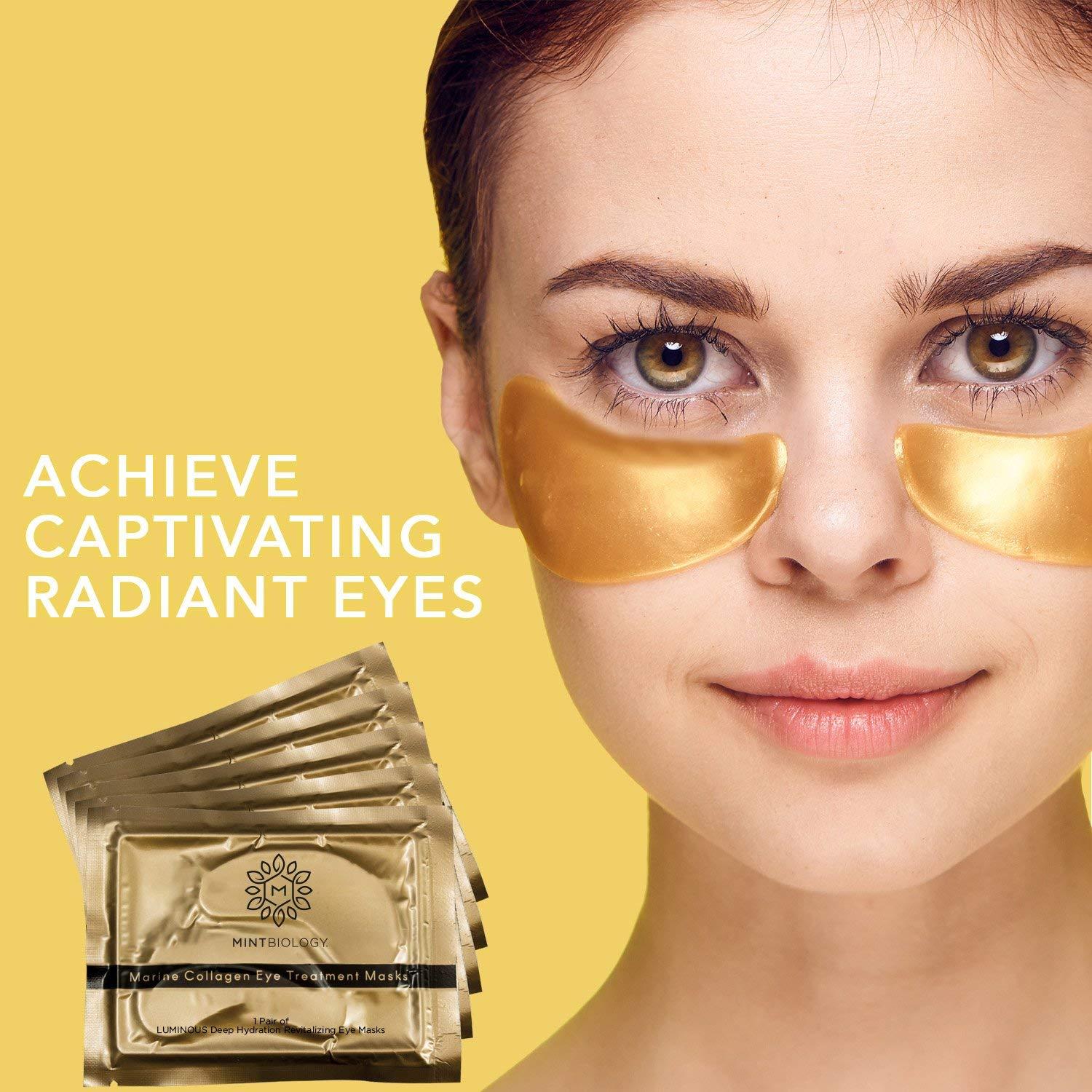 MINTBiology Luxury Gold Under Eye Patches for Wrinkles Under Eye