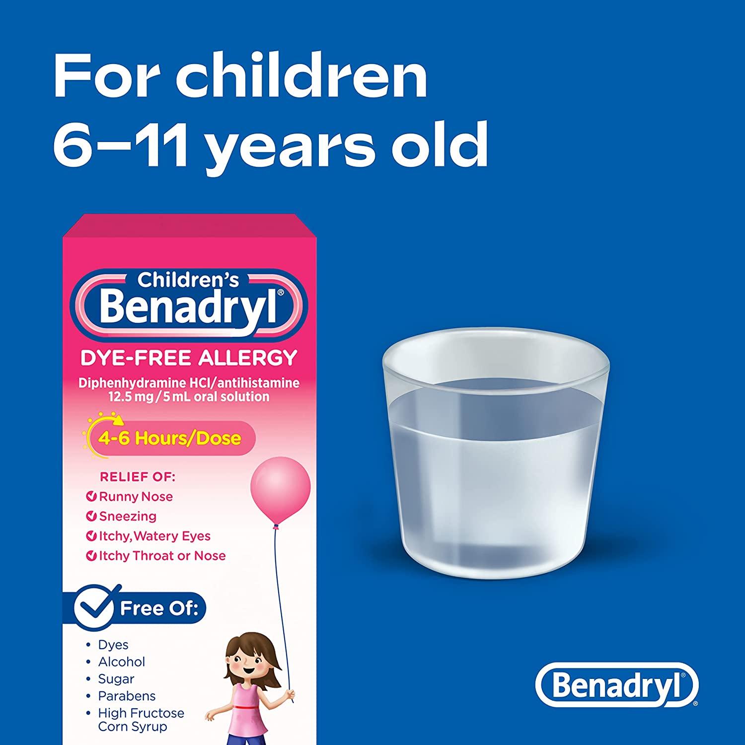 Children's Benadryl DyeFree Allergy Liquid Diphenhydramine HCl