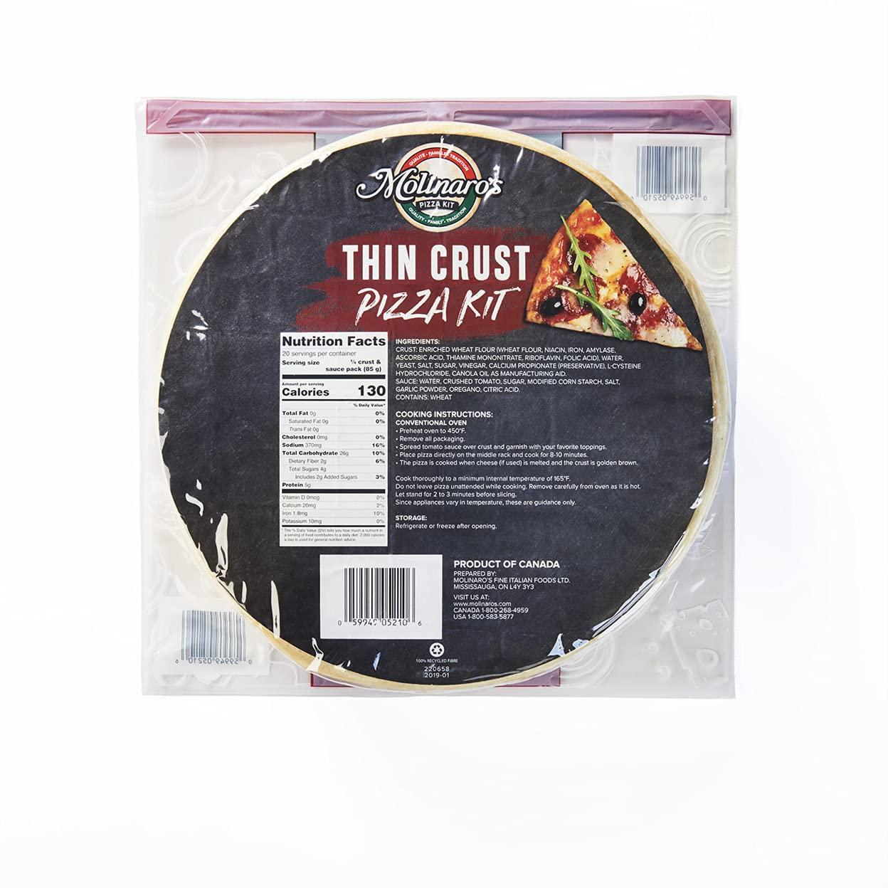 Molinaro's Thin Crust Pizza Kit 60 Oz Delicious Homemade Pizza Made Easy