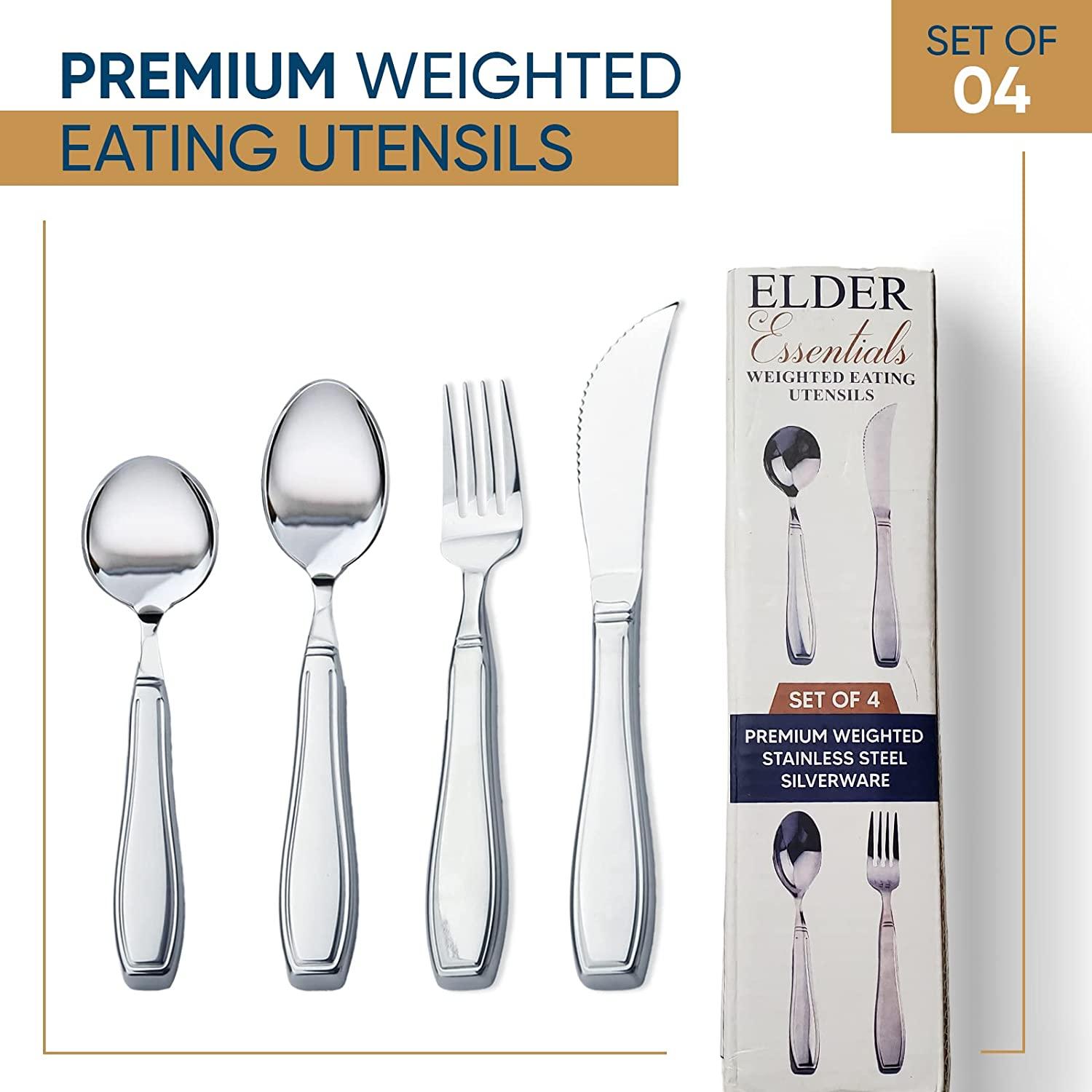 Elder Essentials Weighted Utensils for Hand Tremors, Elderly, Handicap