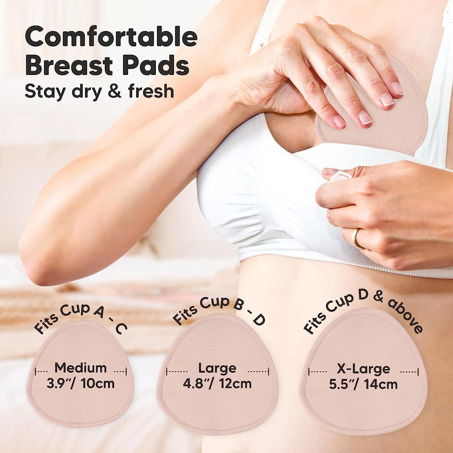 14-Pack Organic Nursing Pads - Washable Breast Pads for Breastfeeding,  Nursing Bra Nipple Pads for Breastfeeding, Pumping Bra Reusable Breast Pads,  Maternity Breastfeeding Bra Pads (Neutrals, L 4.8) Neutrals Large 4.8