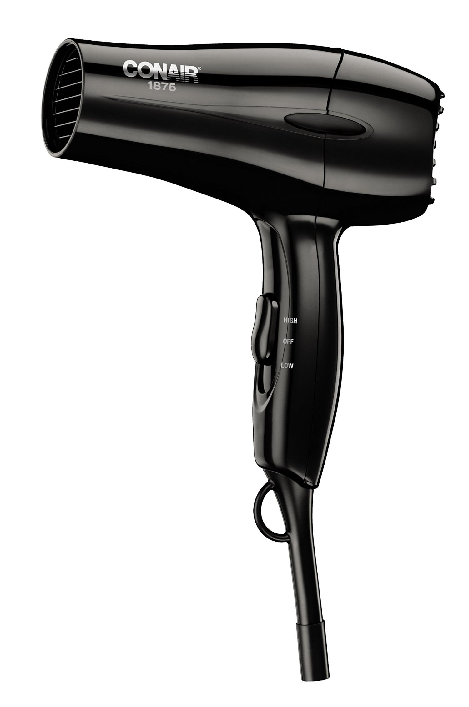 Conair 1875 Watt MidSize Hair Dryer Black Powerful & Compact Hair