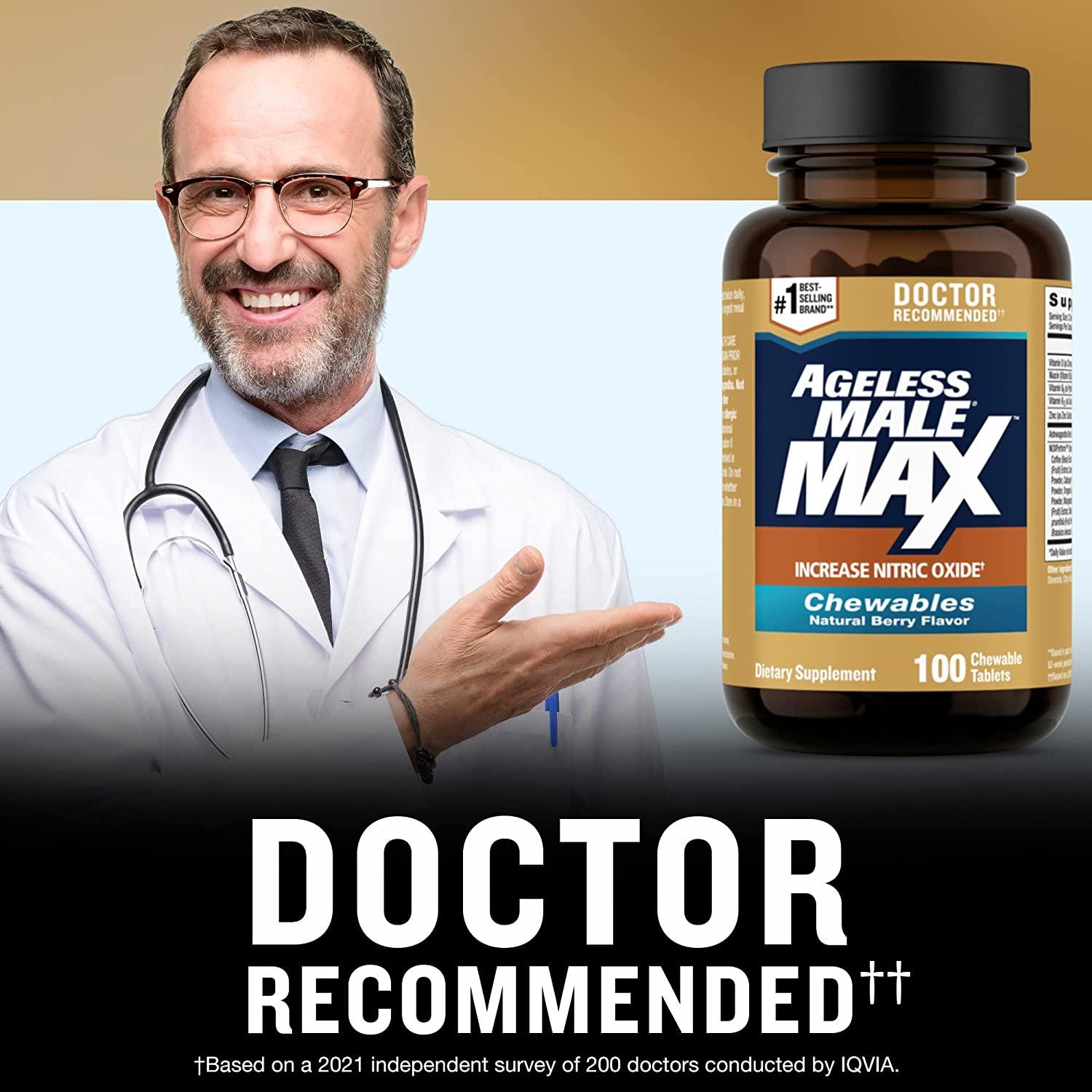 Ageless Male Max Delicious Chewable Nitric Oxide Supplement for Men