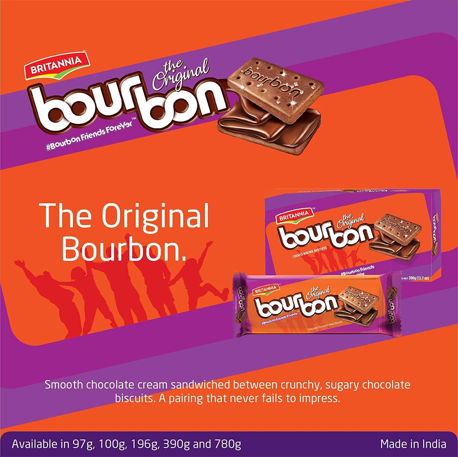 Britannia Bourbon Original Choco Creme Biscuits 3.42oz (97g