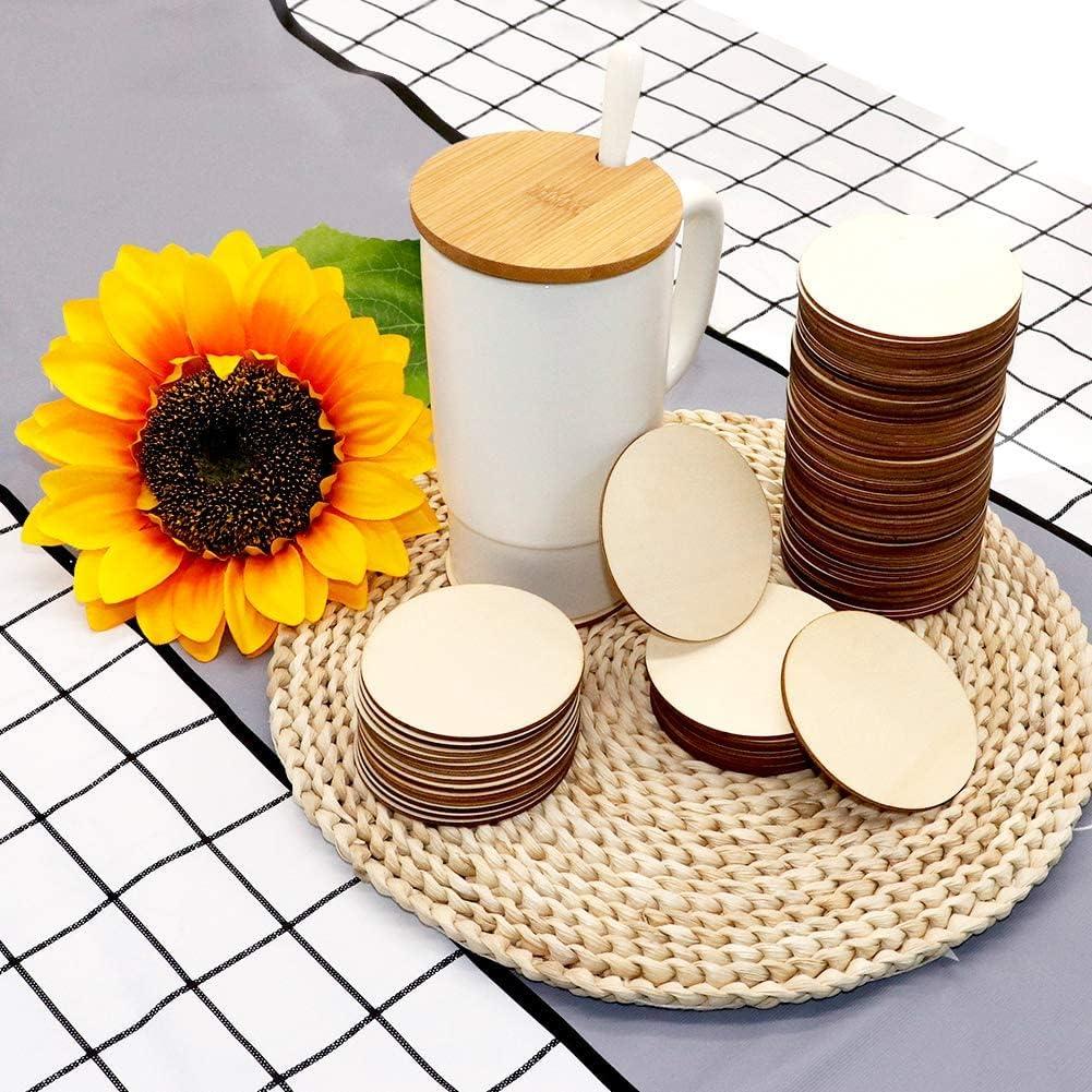 80pcs Unfinished Wood Circle 3 Inch Wooden Circles for Crafts for