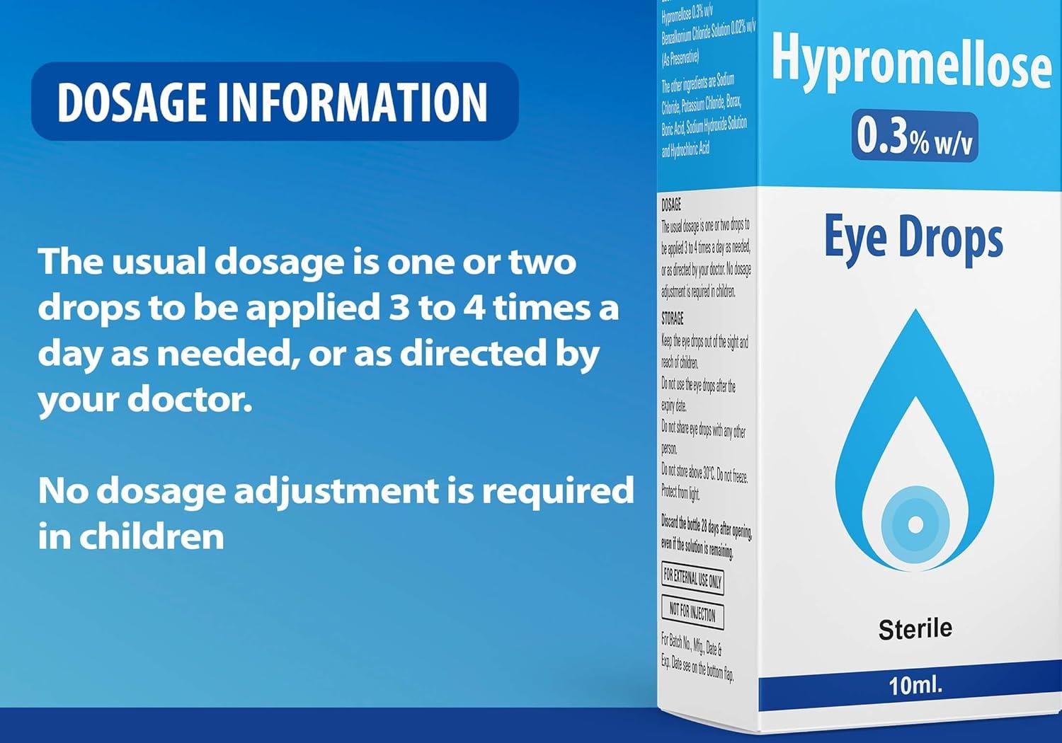 Puroptics Hypromellose 0.3 Eye Drops for Dry Eyes Refreshing Relief