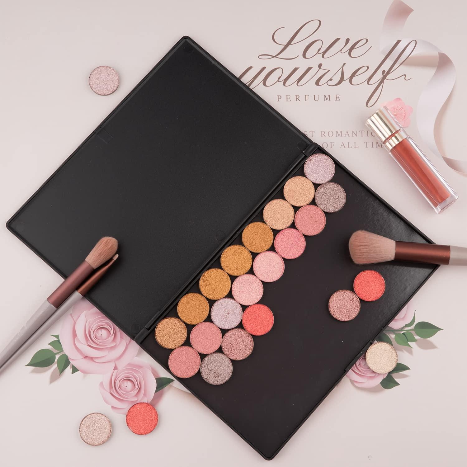 Allwon Empty Magnetic Plastic Eyeshadow Makeup Palette with 15Pcs Adhesive Empty  Palette Metal Stickers for Eyeshadow Lipstick Blush Powder