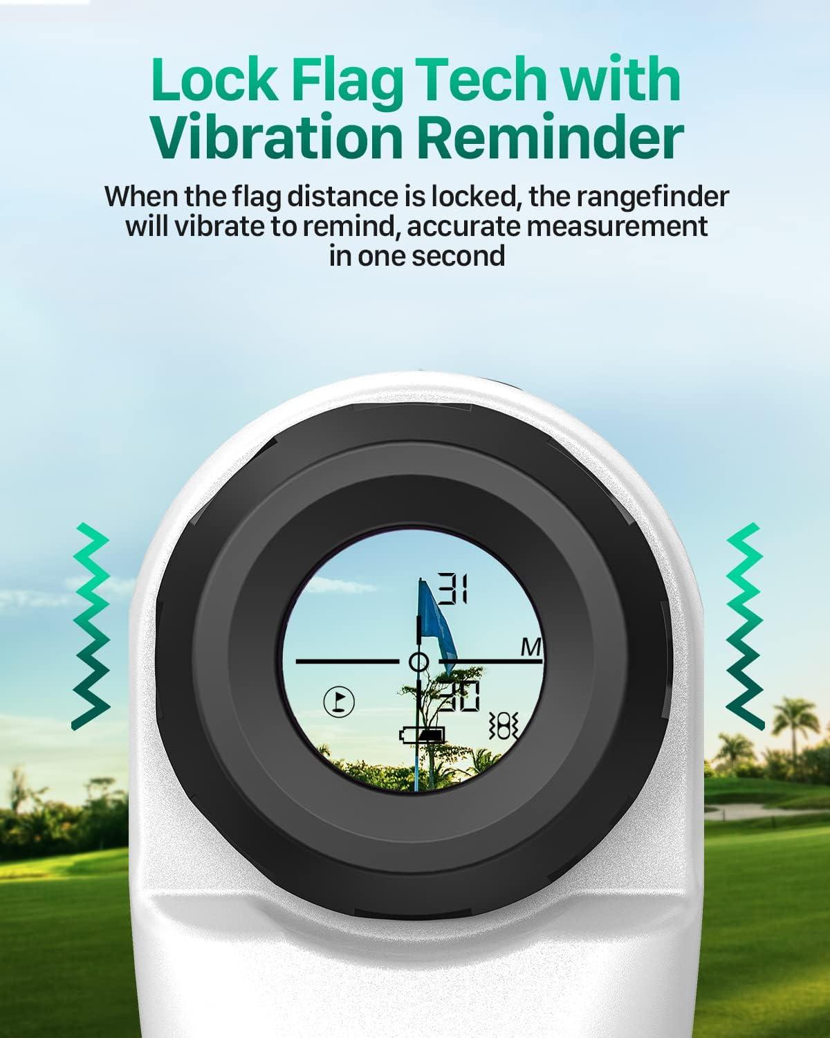 OUBEL Laser Golf Rangefinder(1200/800 Yards), Golf Slope Mode + Flag Pole Locking, Fast Focus