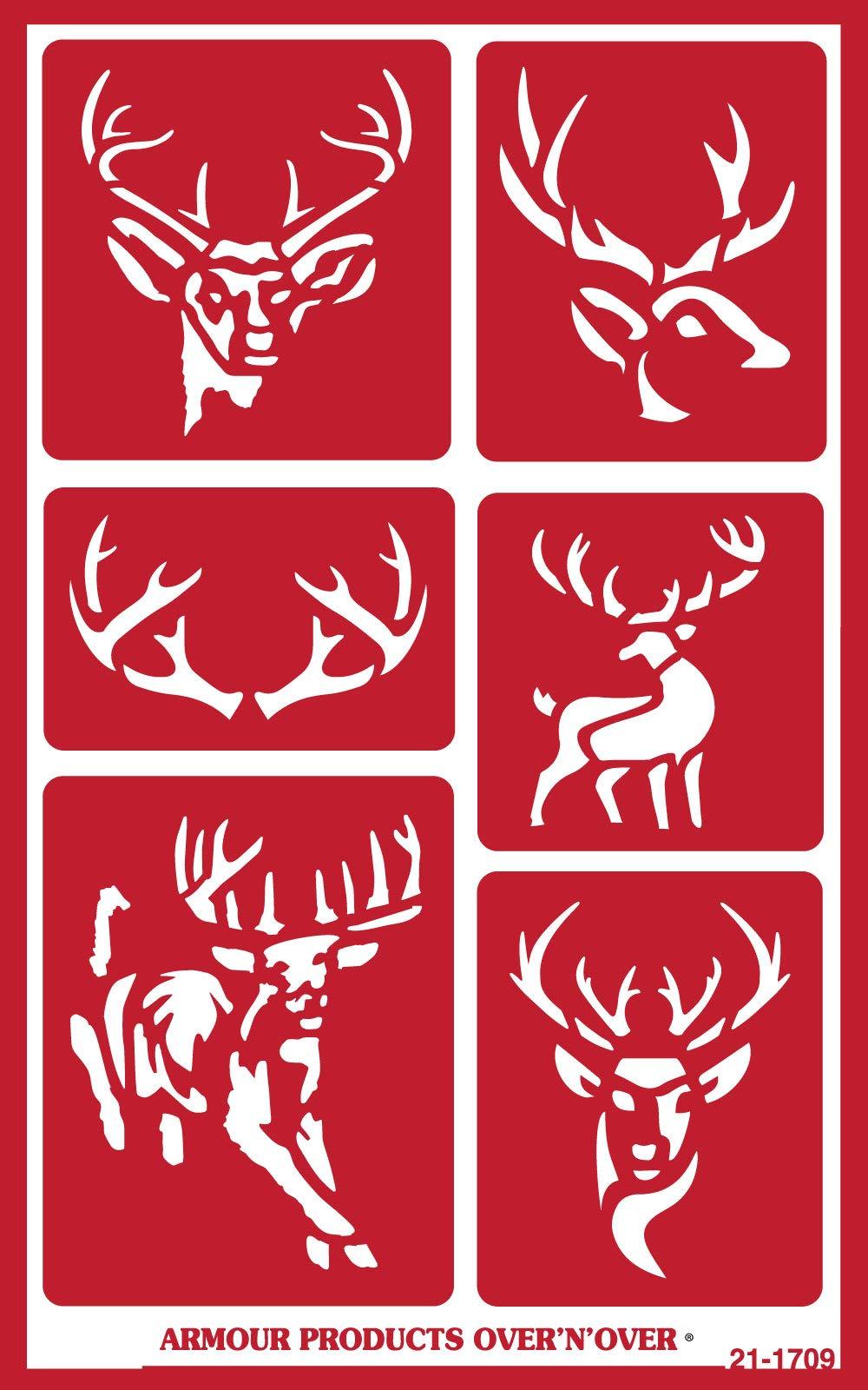 Armour Etch Over N Over Stencil Deer Glass Etching Stencil in Brown