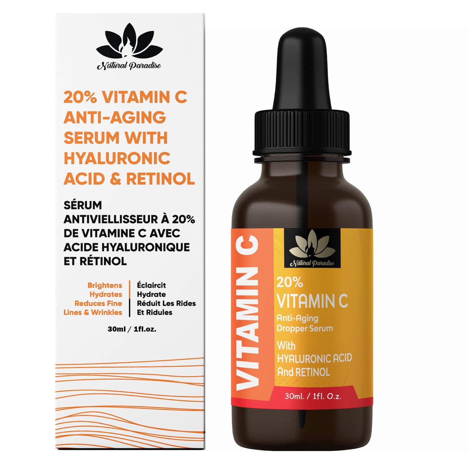 Natural Paradise Vitamin C Serum for Face 20% Vitamin C Aloe Vera Facial  Serum with Hyaluronic Acid Aloe Vera 30 mL | Buy Now with Express  International Delivery | GoSupps.com
