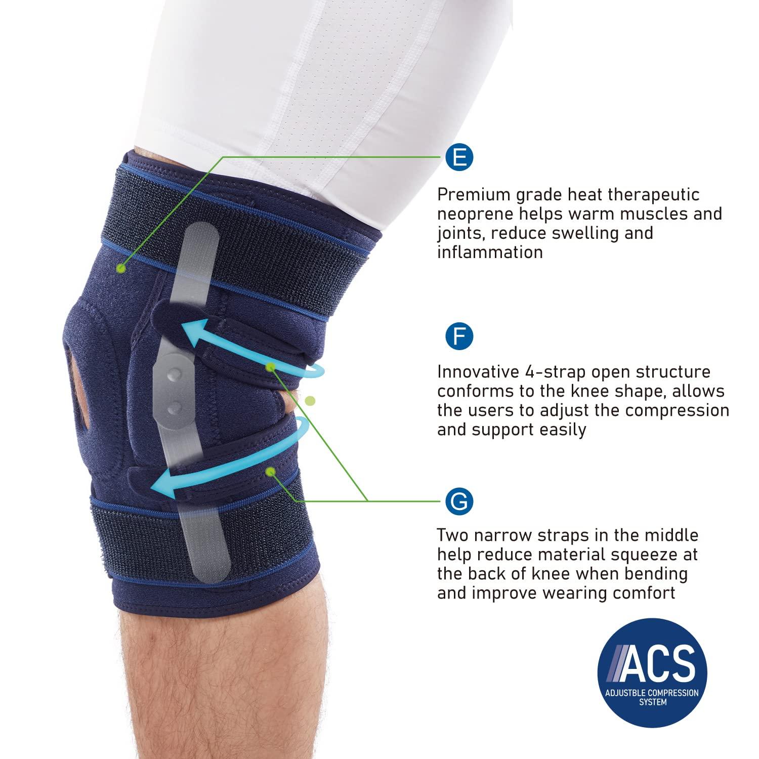 Comforband Adjustable Hinged Knee Brace with Dual Side Hinges Open
