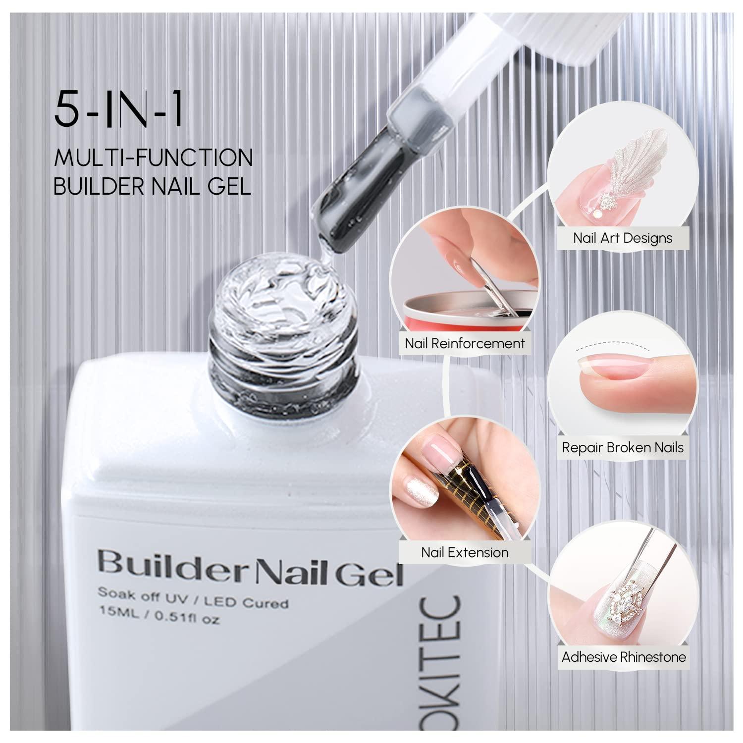 5 in 1 Nail Glue Base Coat Nail Polish Gel Multifunctional Nail Extension  *US