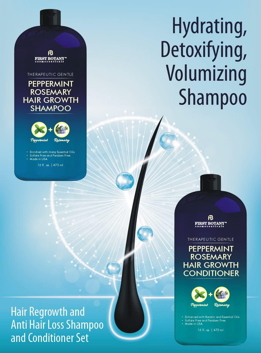 Peppermint Rosemary Hair Regrowth and Anti Hair Loss Shampoo and