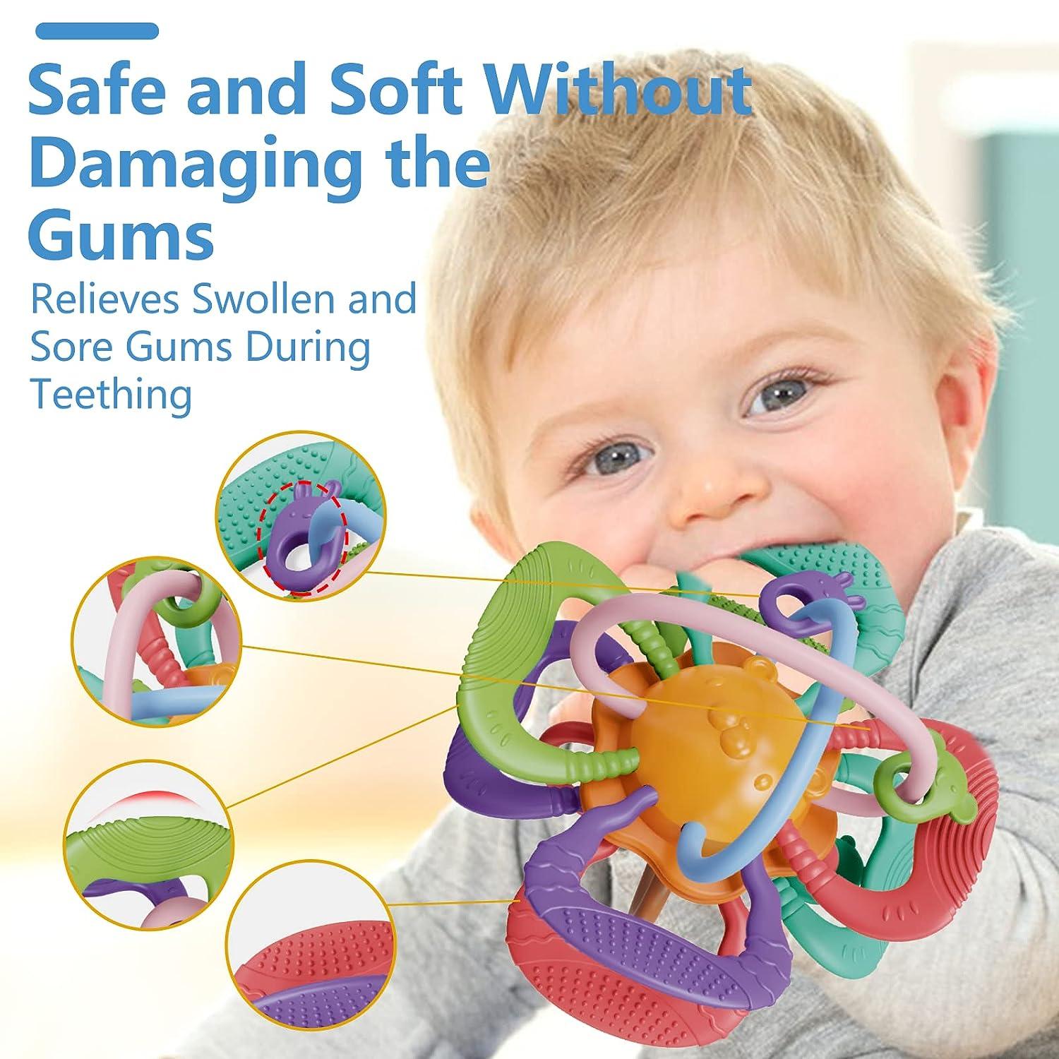 BPA-Free Baby Teething Toys for 0-12 Months Sensory Teether