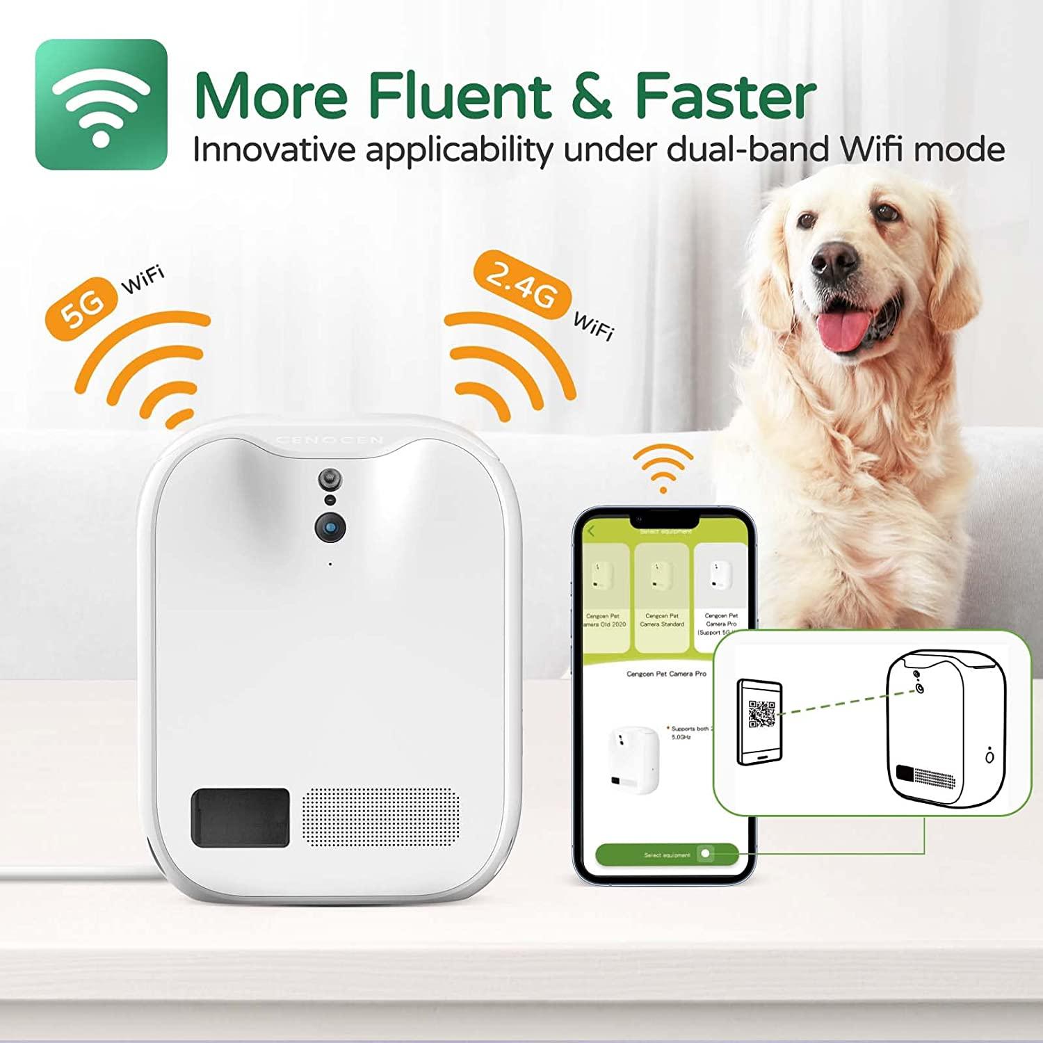 Pet Monitoring Camera Dog Treat Dispenser CENGCEN Wifi HD Camera with