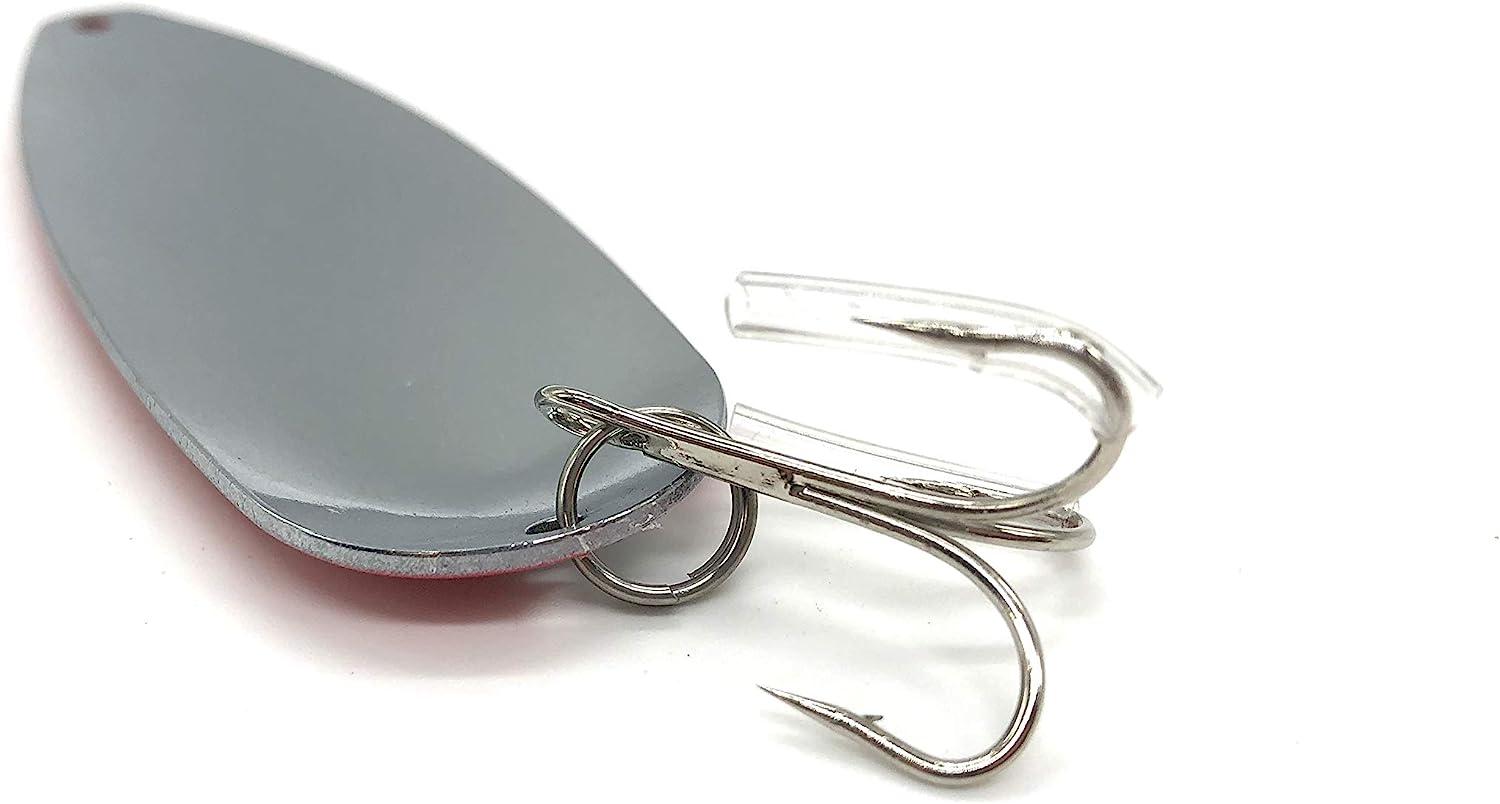 Klima Red & White Spoon with Treble Metal Hooks for Casting