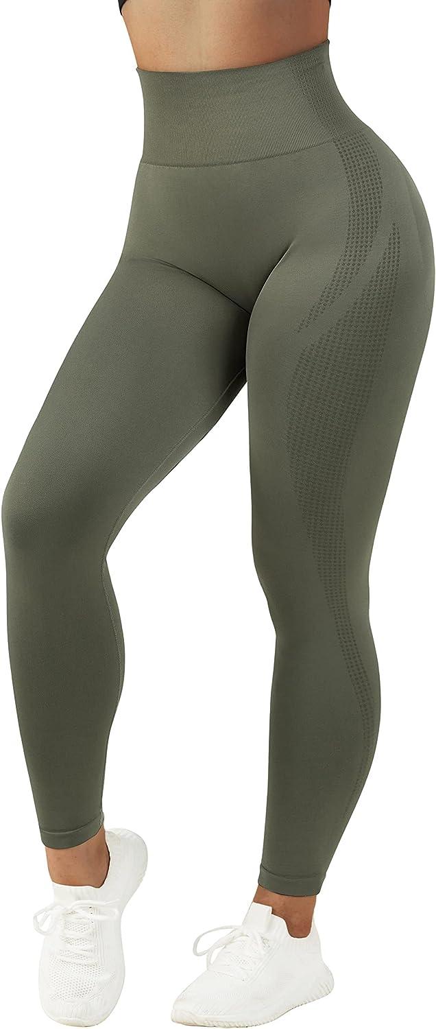  YVYVLOLO Women High Waist Workout Gym Butt Lift Seamless Leggings  Yoga Pants Tights(Y328-Army Green-S) : Clothing, Shoes & Jewelry