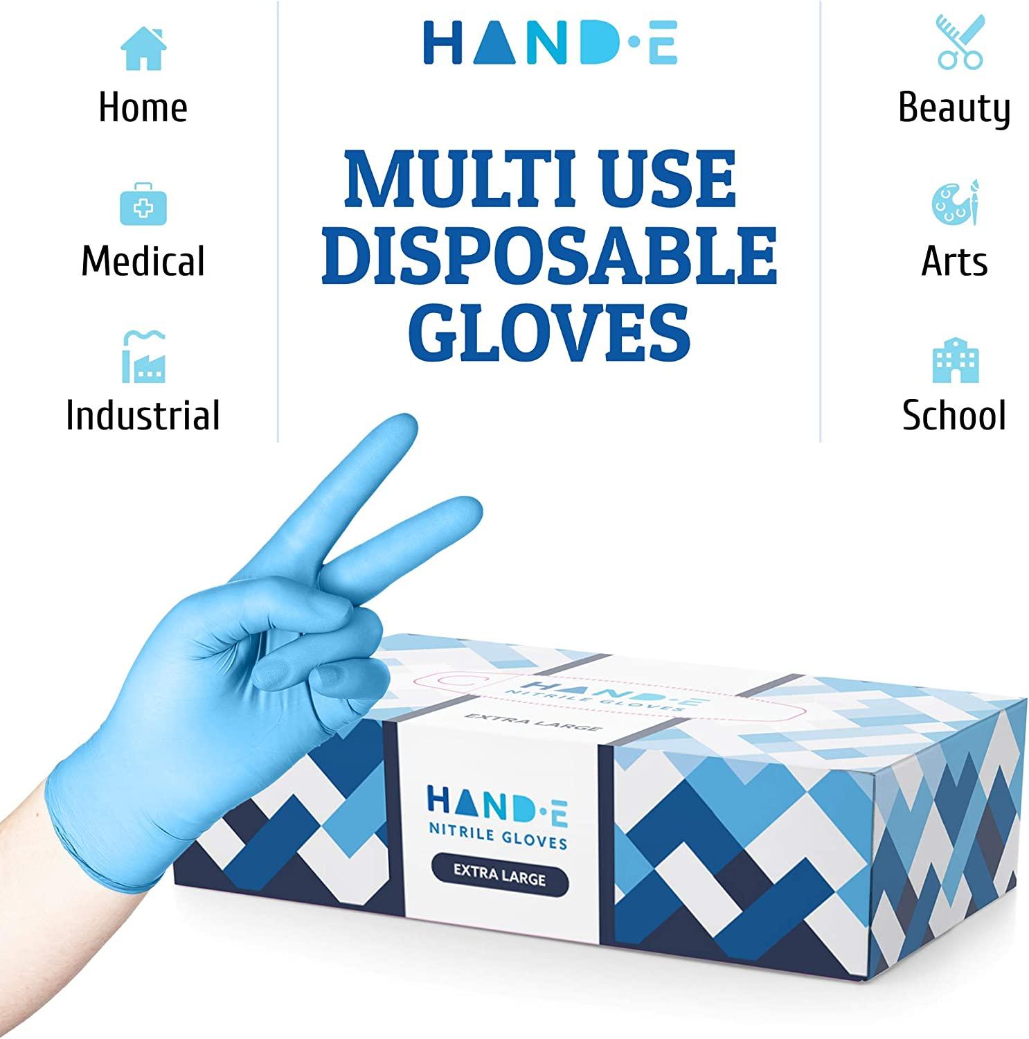 Blue Disposable Nitrile Gloves Powder Free, Latex Free Medical Exam
