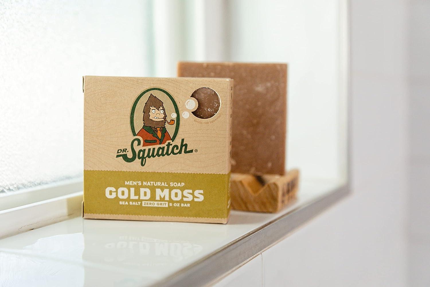 Dr. Squatch All Natural Bar Soap for Men with Zero Grit Gold Moss