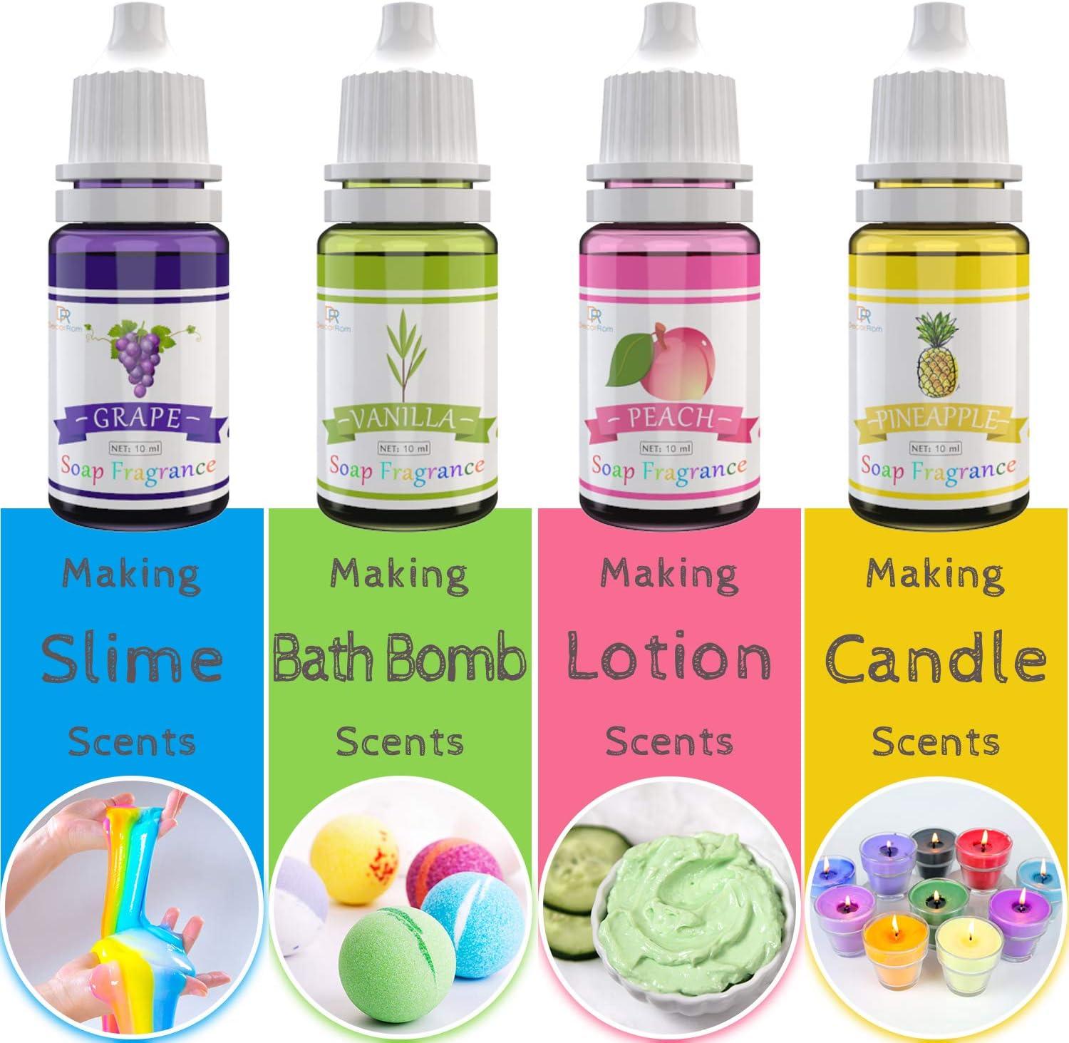 18 Soap Making Scent - Liquid Soap Fragrance Oils Set for DIY Bath Bomb  Soap Making Supplies Slime - Concentrated Food Grade Soap Flavoring Bath  Bomb Scents for Cosmetic Crafts - 10ml/0.35oz