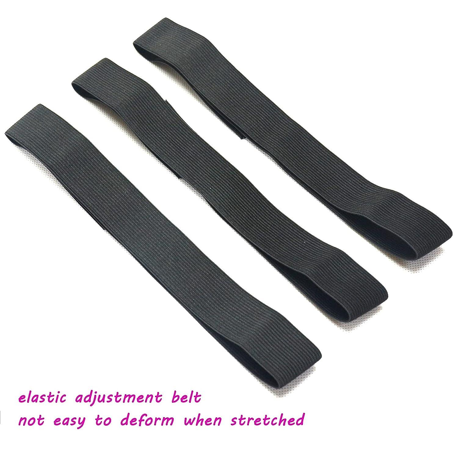 BLUPLE 3 PCS Adjustable Elastic Band for Wigs Edges Lace Melting Bands Edge  laying Bands Elastic Wig Bands with Velcr Thick Comfortable Durable (3 PCS  Black) 3 PCS Black