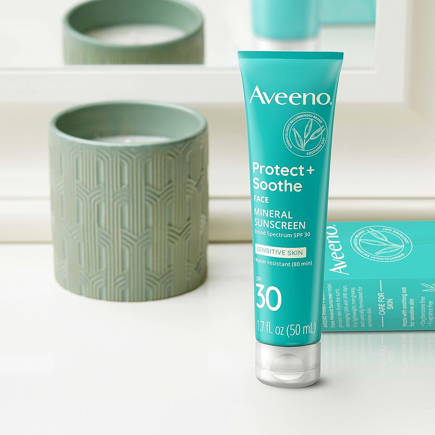 Aveeno Protect Soothe Face Mineral Sunscreen with Broad Spectrum