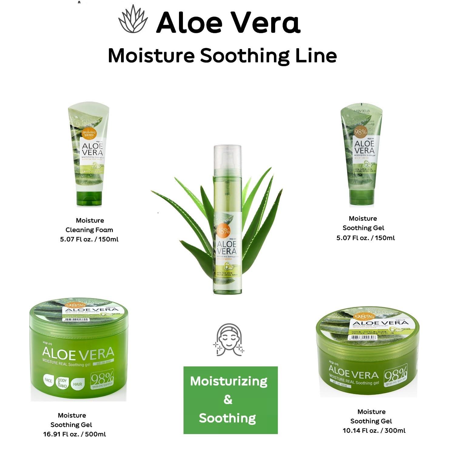 WELCOS Kwailnara 98% Pure Aloe Vera Moisture Soothing Gel - California  Grown All-in-One Korean Skin Care for Face Body Hand & Hair (10.14 Fl oz
