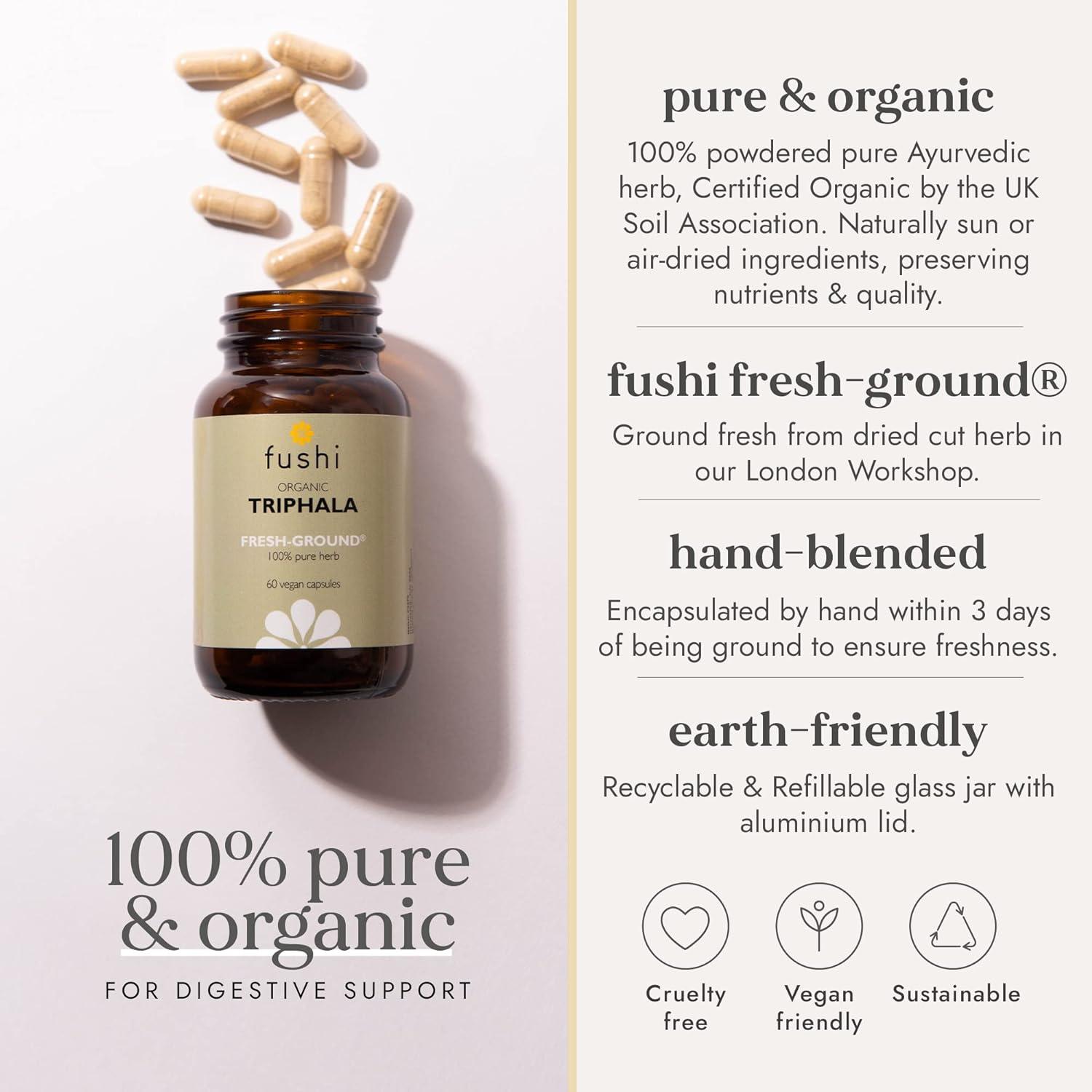Fushi Organic Triphala Capsules 60 Caps FreshGround Whole Food