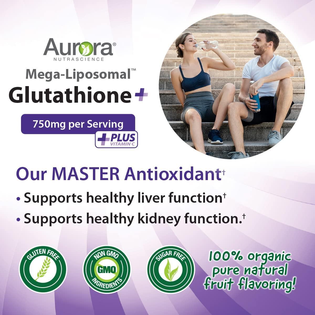Aurora Nutrascience MegaLiposomal Glutathione + Vitamin C 750 mg