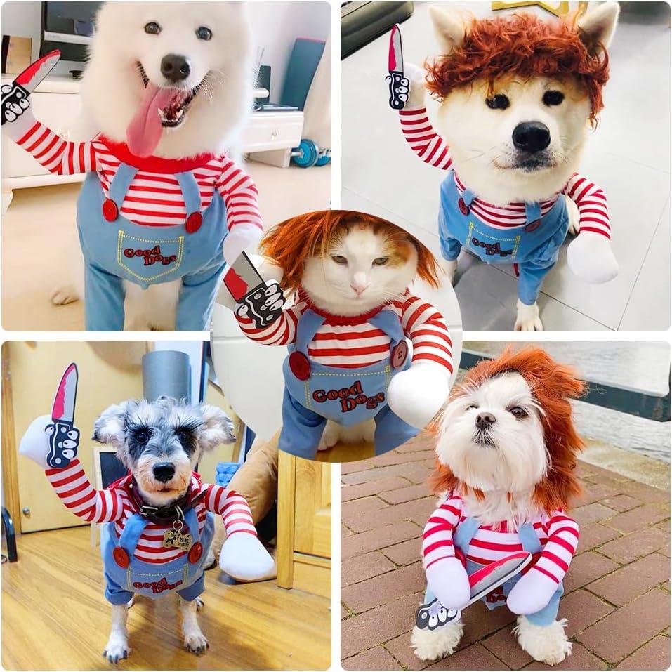Deadly Doll Dog Costumes, Cute Pet Cosplay Funny Costume Clothes