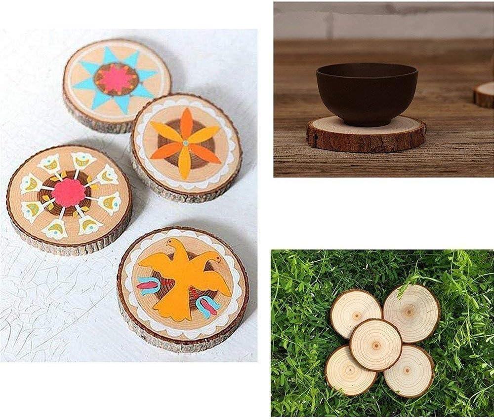 William Craft Unfinished Natural Wood Slices 12 Pcs 3.5-4 inch Craft Wood  kit Circles Crafts Christmas Ornaments DIY Crafts with Bark for Crafts  Rustic Wedding Decoration (3.5-4inch) 12 Pcs 3.5-4inch
