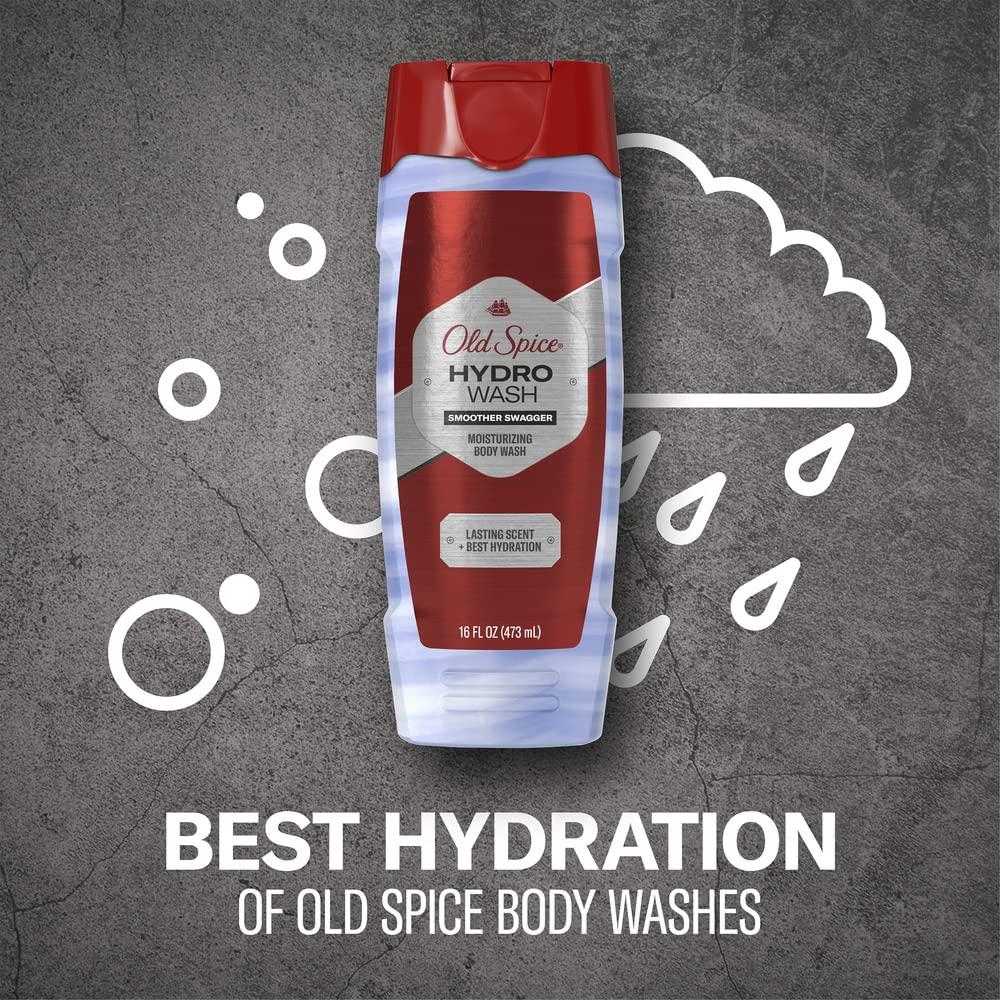Old Spice Hydro Body Wash for Men, Smoother Swagger Scent, Hardest