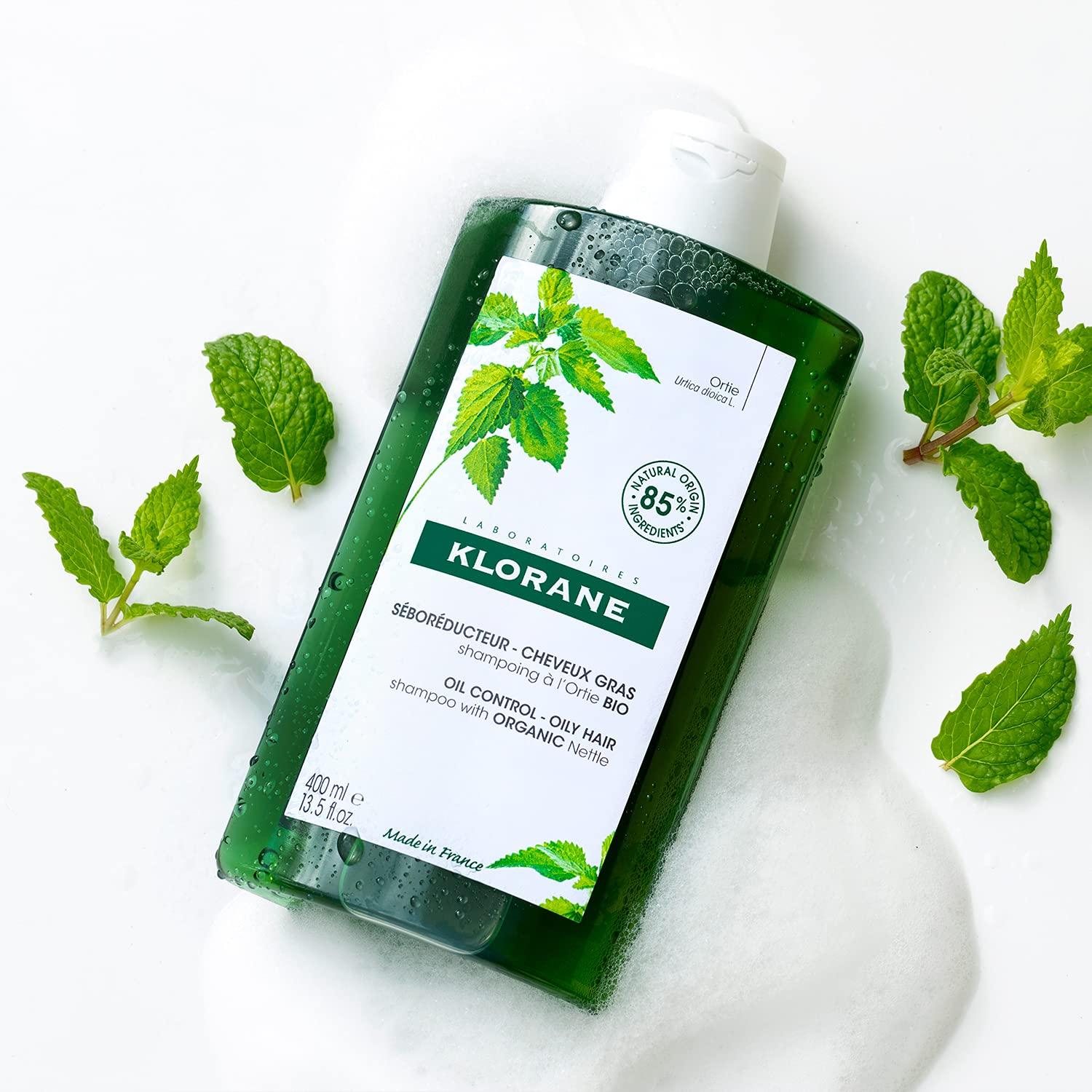 Klorane Nettle Shampoo for Oily Hair - Regulates Oil Production - 13.53 Fl Oz - Paraben, Silicone, SLS Free | Buy Now with Express International Delivery | GoSupps.com