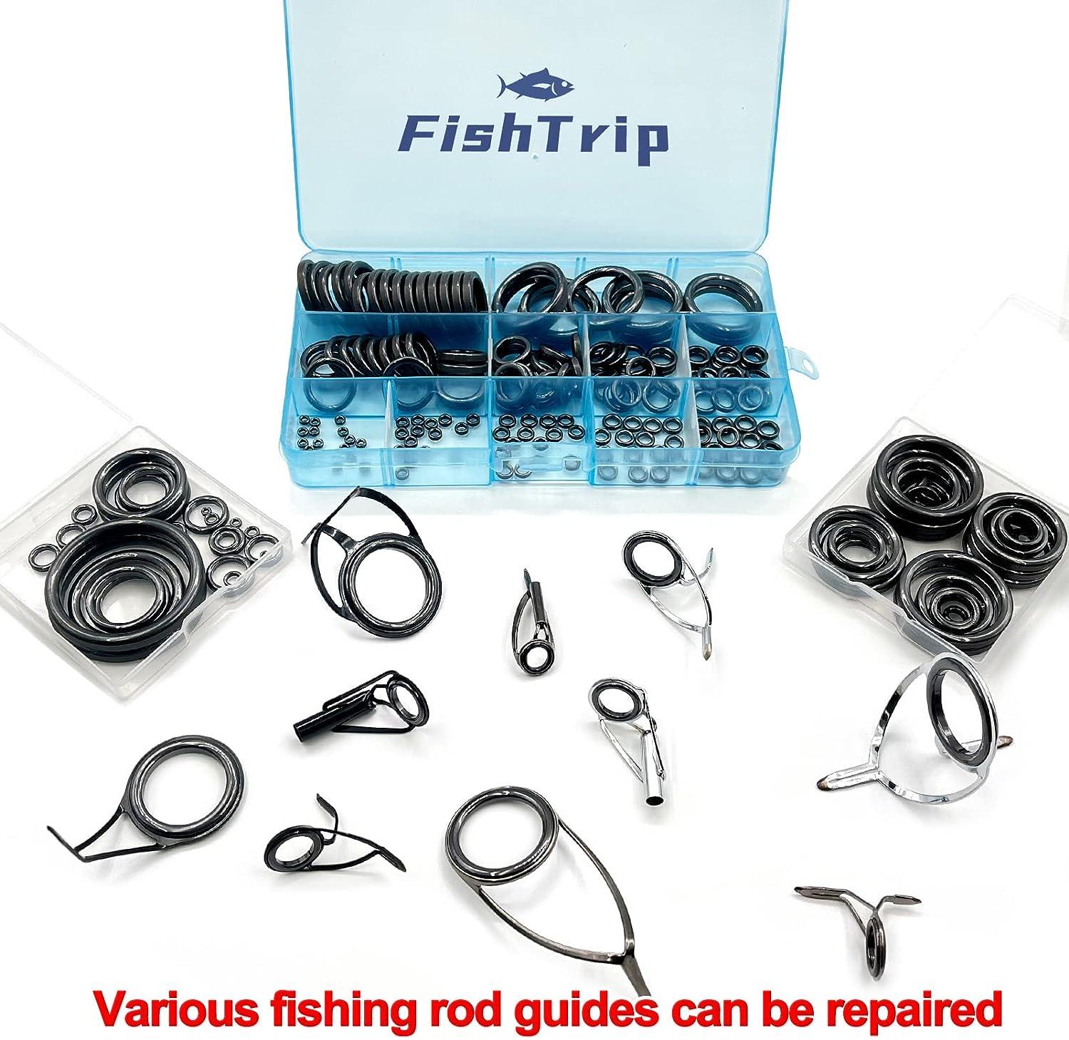 Fishing Rod Guides Repair Kit 15 Sizes Stainless Steel Ceramic Fishing Rod  Guides Fishing Rod Eyelet Repair Kit with Stainless Steel Tweezer for