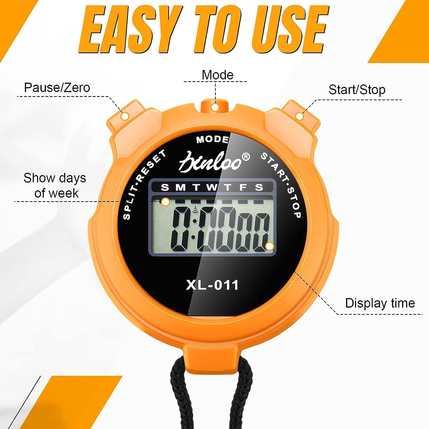 12 Pcs Digital Sports Stopwatch Timer with Large Display and Alarm ...