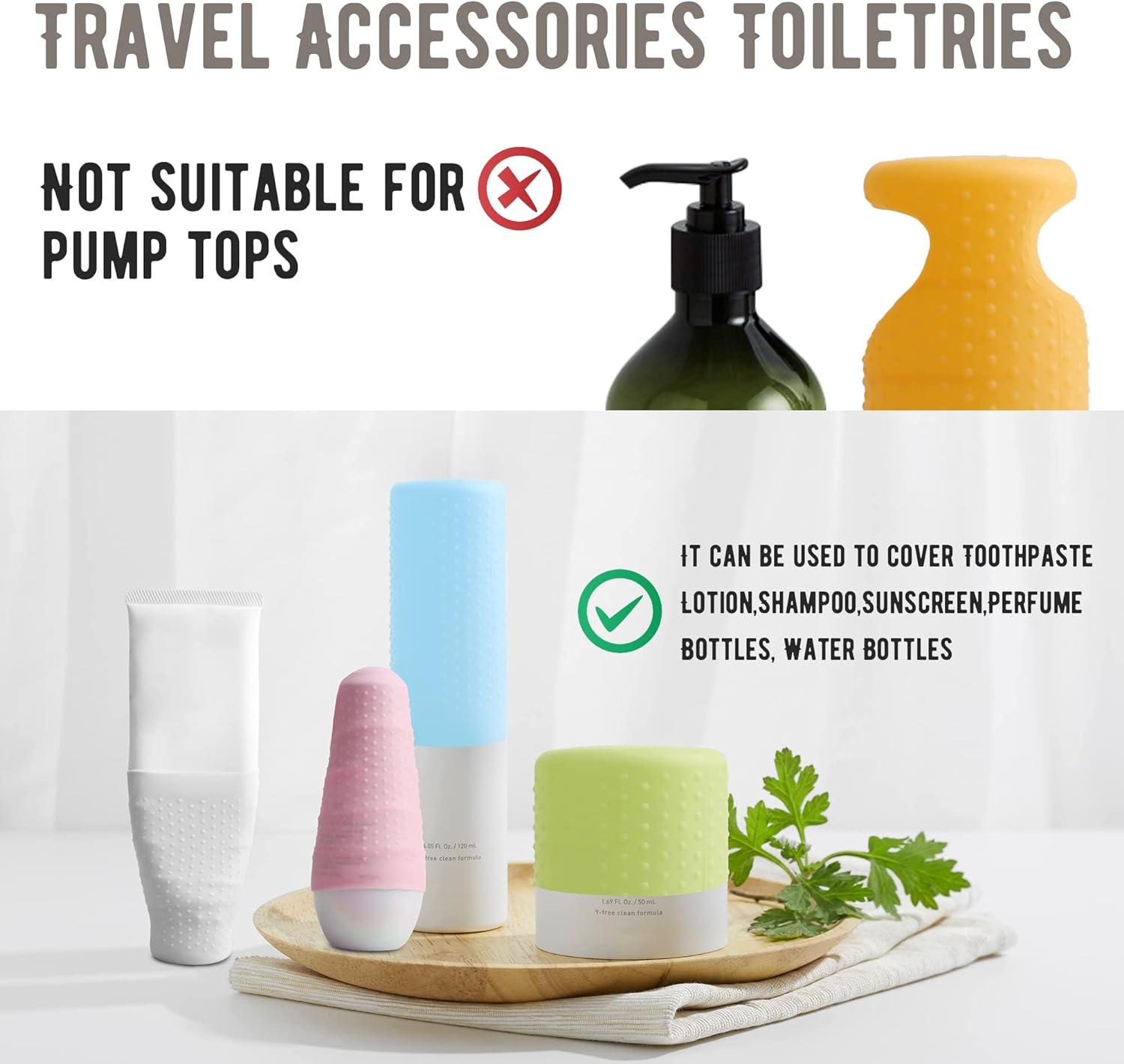 Leak Proof Silicone Travel Bottle Covers Elastic Sleeves for Toiletries