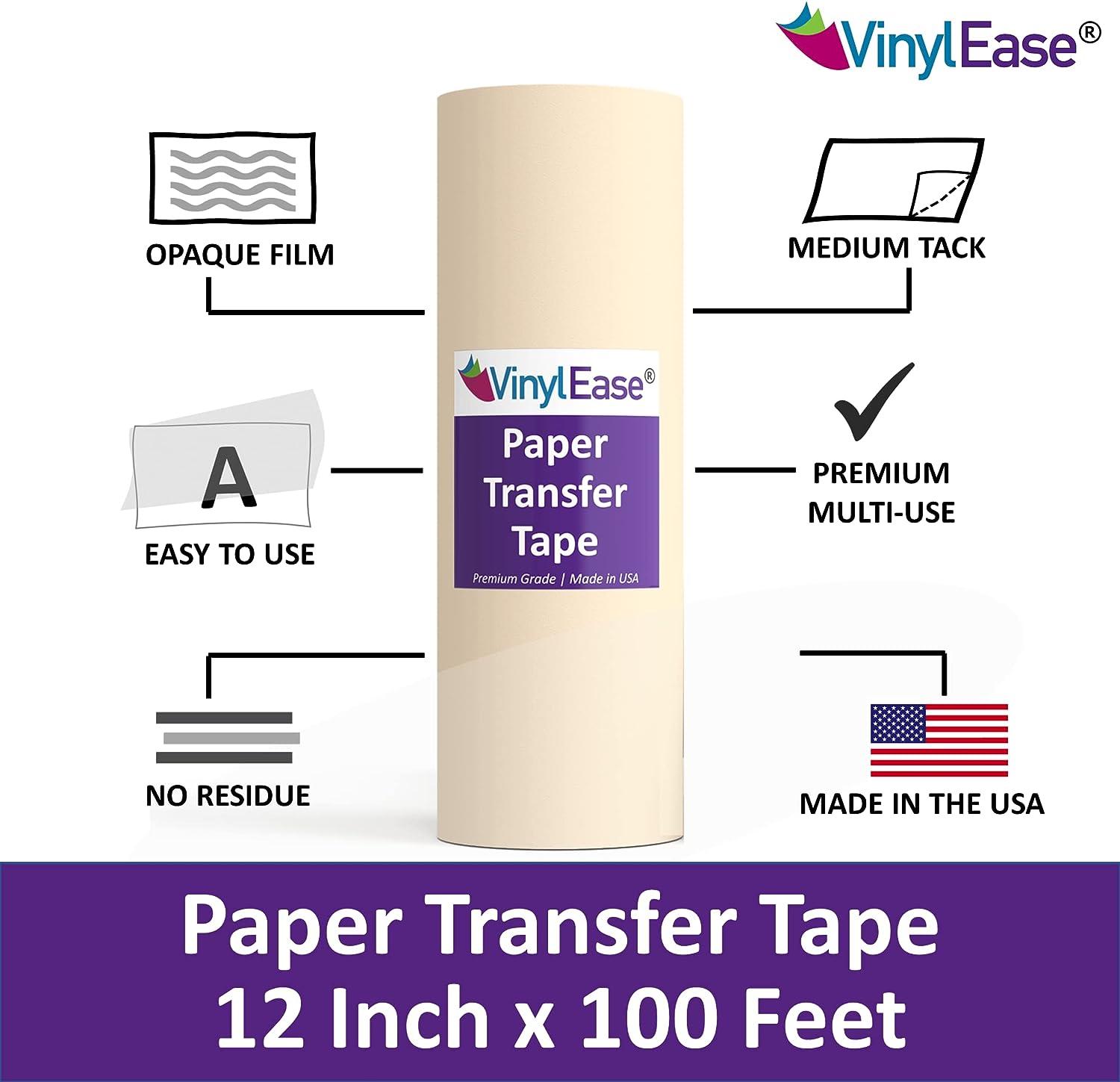Vinyl Ease 12inch x 100 feet roll of Paper Transfer Tape with a
