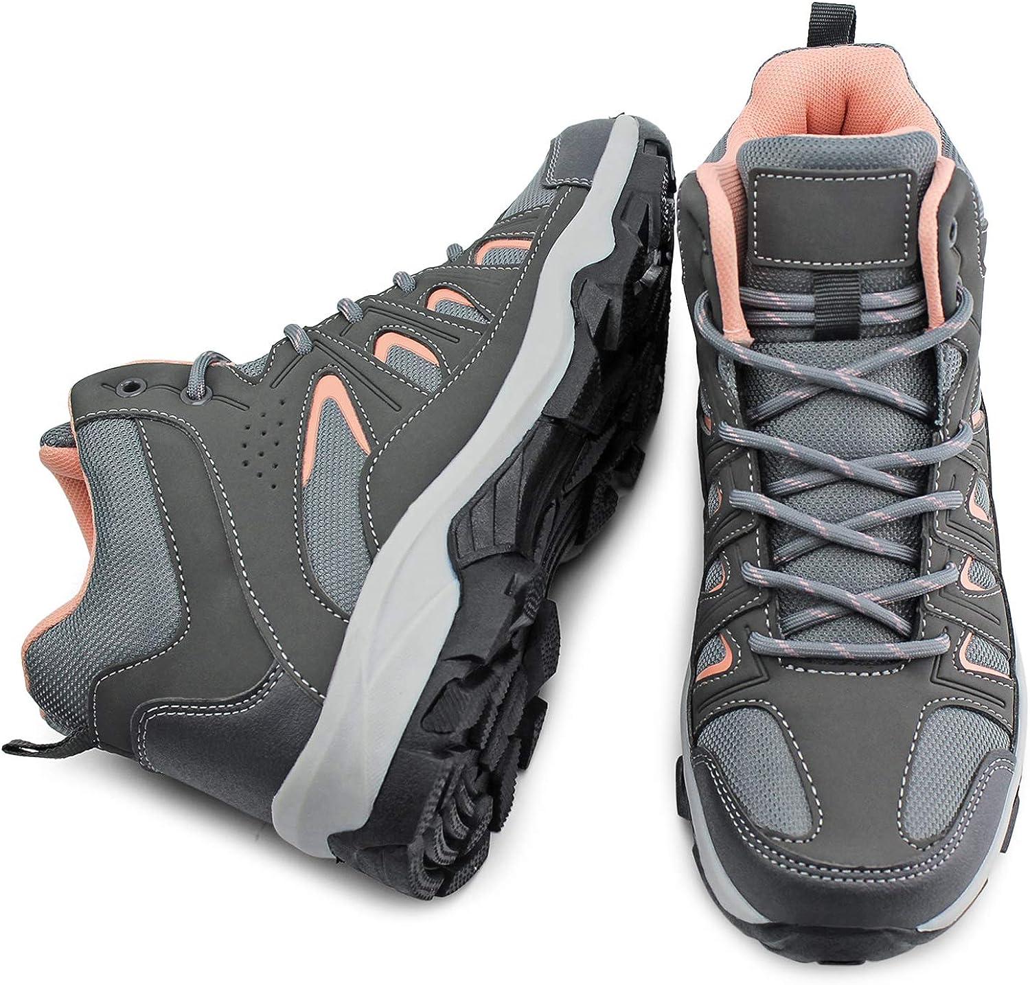 JABASIC Womens Mid Hiking Boots Lightweight Outdoor Trekking Shoes 9