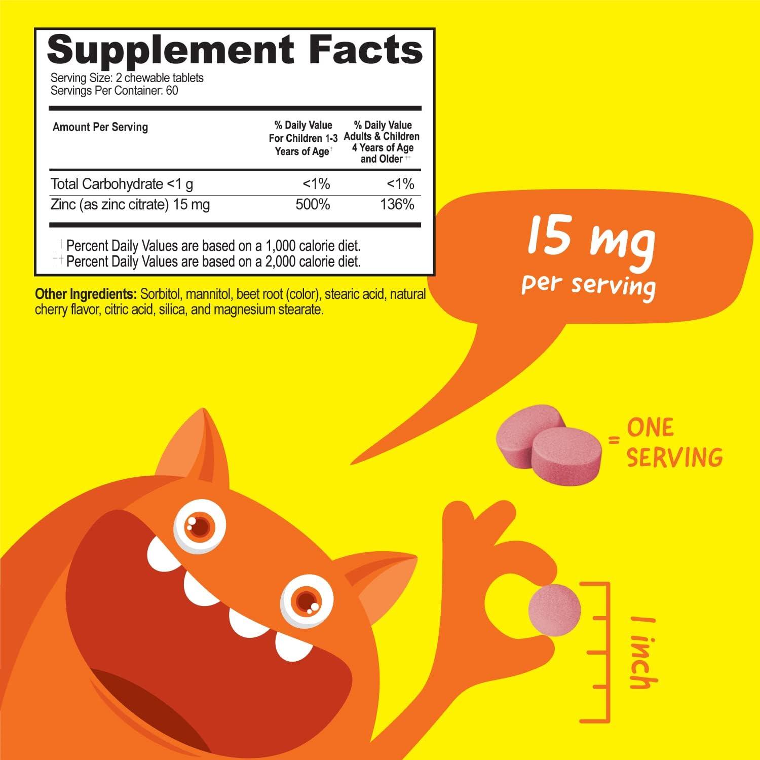 VitaWorks Kids Zinc 15mg Chewables + Vitamin B12 Jelly Beans Bundle