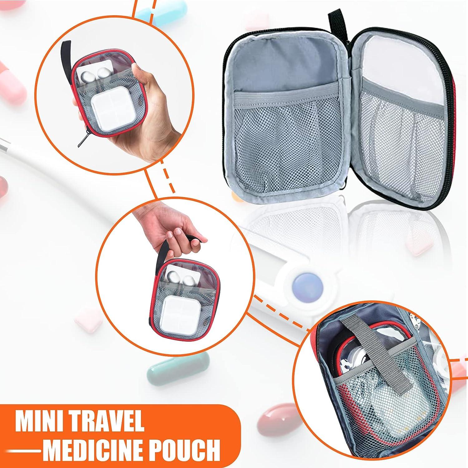 GDNasist Medicine Storage Bag, Pill Bottle Organizer for Emergency,  Medicine Box Empty with Small Portable Pouch, First Aid Box for Travel and  Home