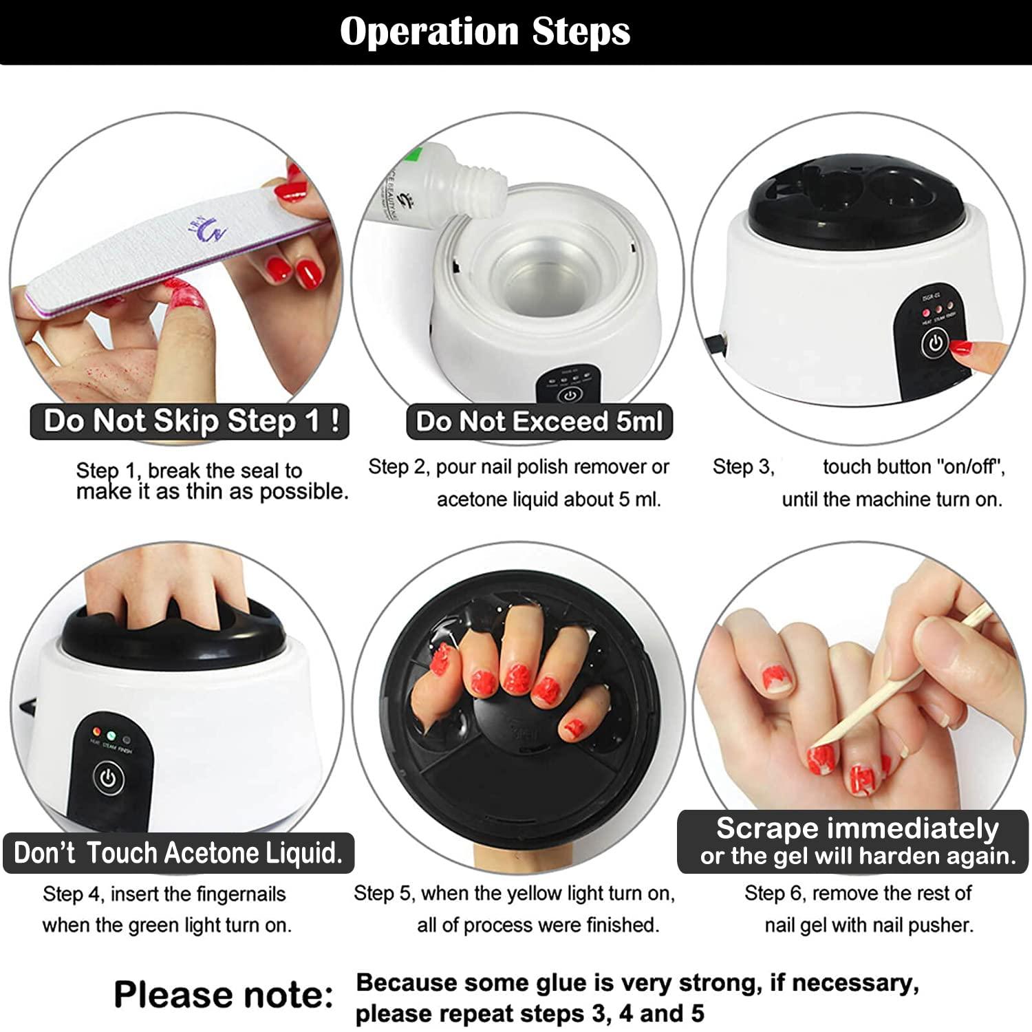 Upgraded Steam Nail Polish Remover Machine, Nail Steamer with Stainless