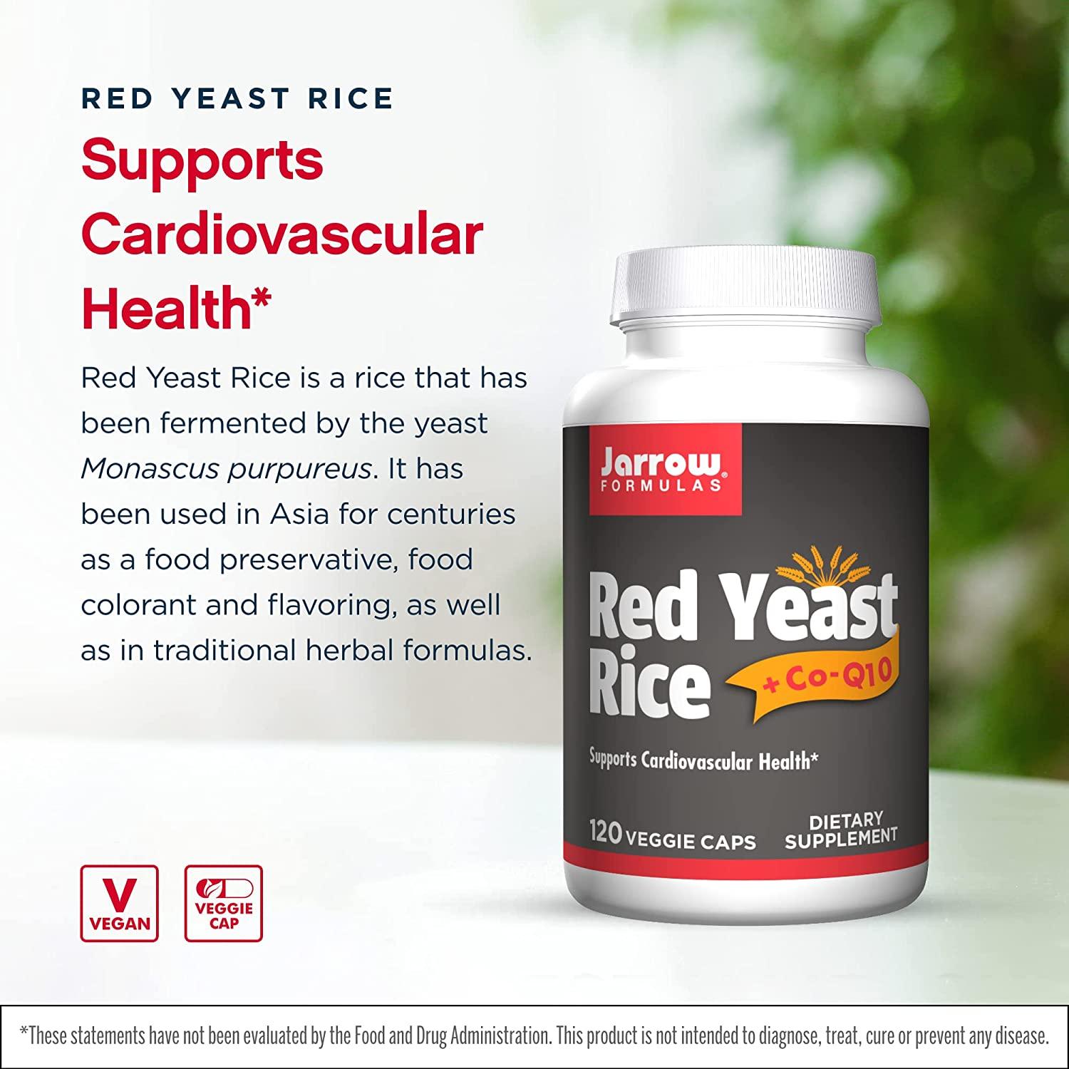 Jarrow Formulas Red Yeast Rice + CoQ10 120 VCAPS (600 MG) (Pack of 2)