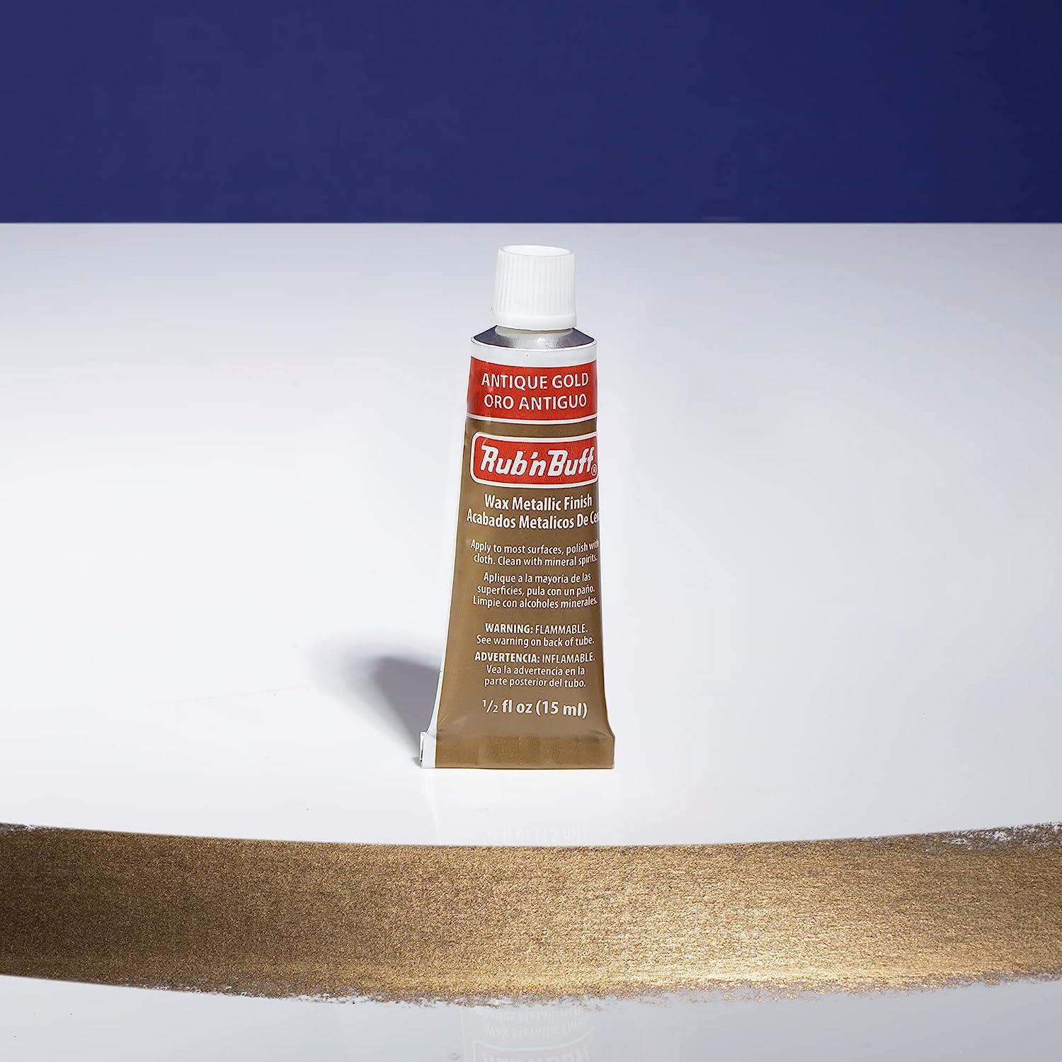 AMACO Rub n Buff Wax Metallic Finish - Rub n Buff Antique Gold 15ml Tube -  Versatile Gilding Wax for Finishing Furniture Antiquing and Restoration - Rub  and Buff Colors Single Tube