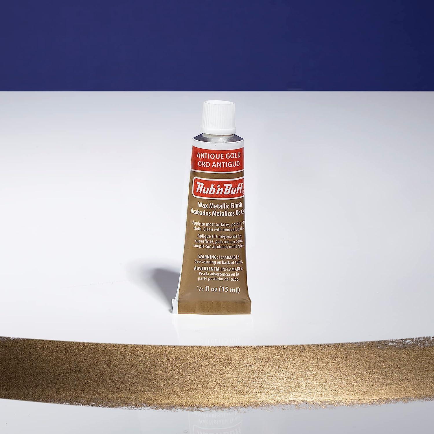 AMACO Rub n Buff Antique Gold 15ml Tube - Metallic Finish for Furniture ...