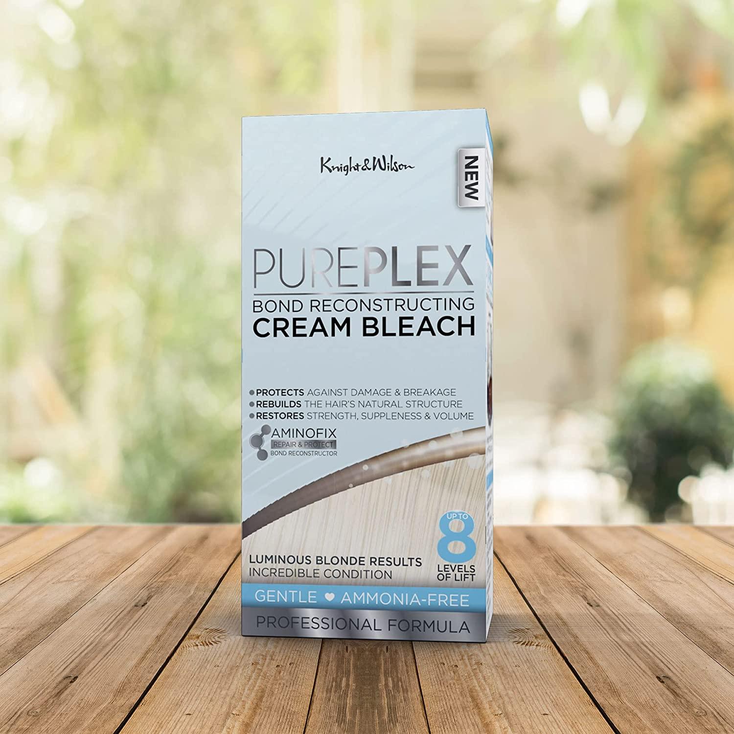 Knight & Wilson Pure Plex Bond Reconstructing Cream Hair Bleach, Ammonia Free Formulation Lifts