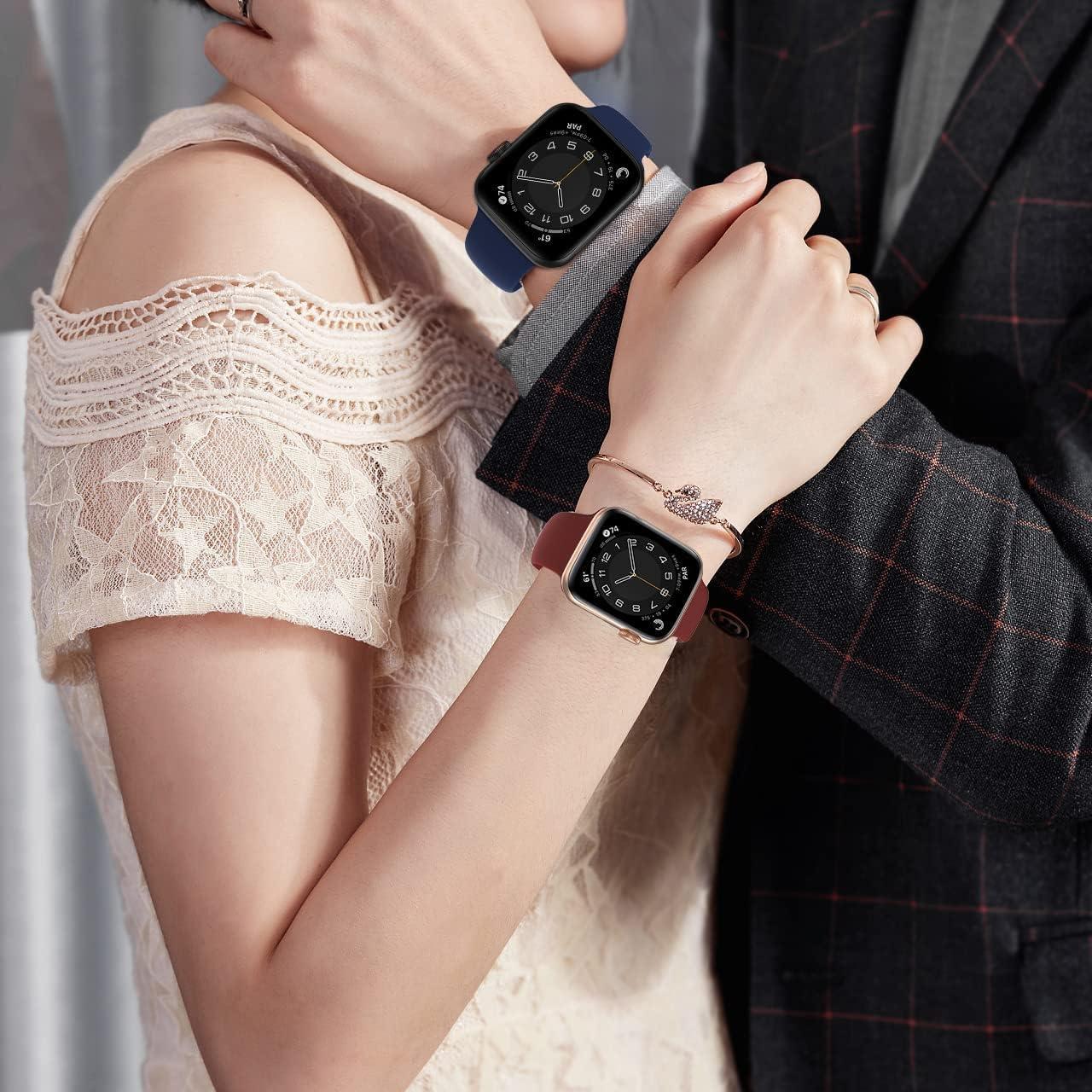 15 Pack Soft Silicone Apple Watch Bands for Women Men Waterproof